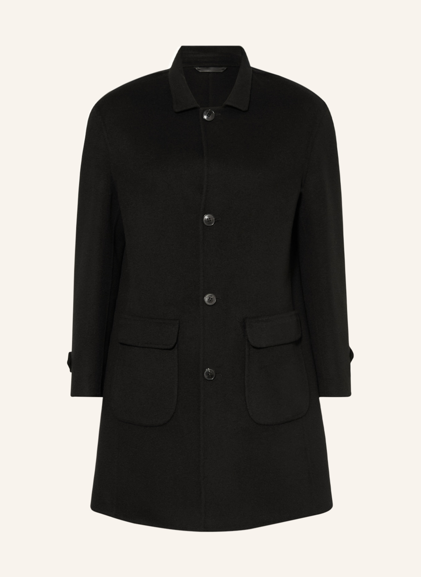 manzoni 24 Wool coat with cashmere, Color: BLACK (Image 1)