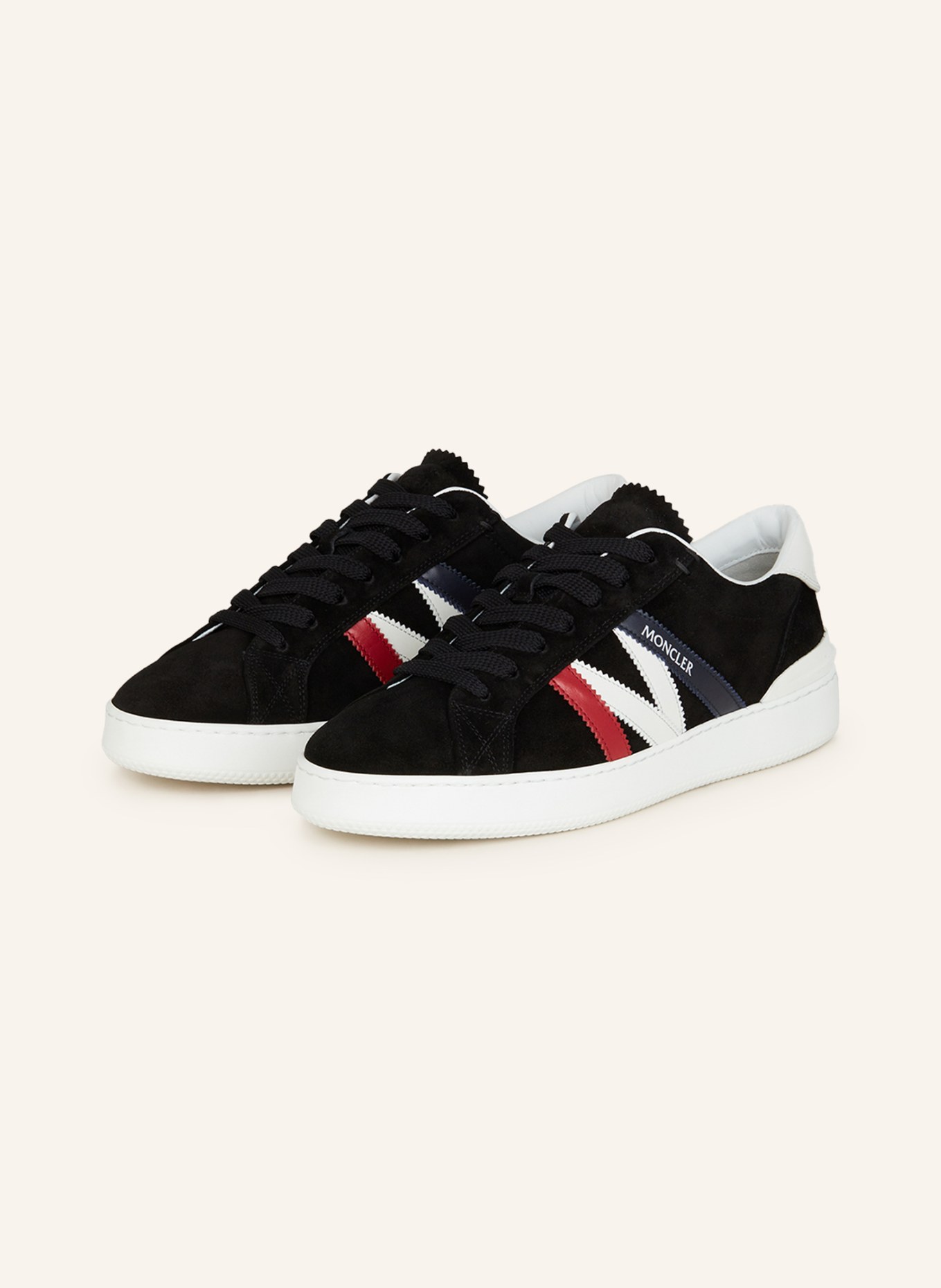 MONCLER Sneakers MONACO, Color: BLACK/ WHITE/ RED (Image 1)