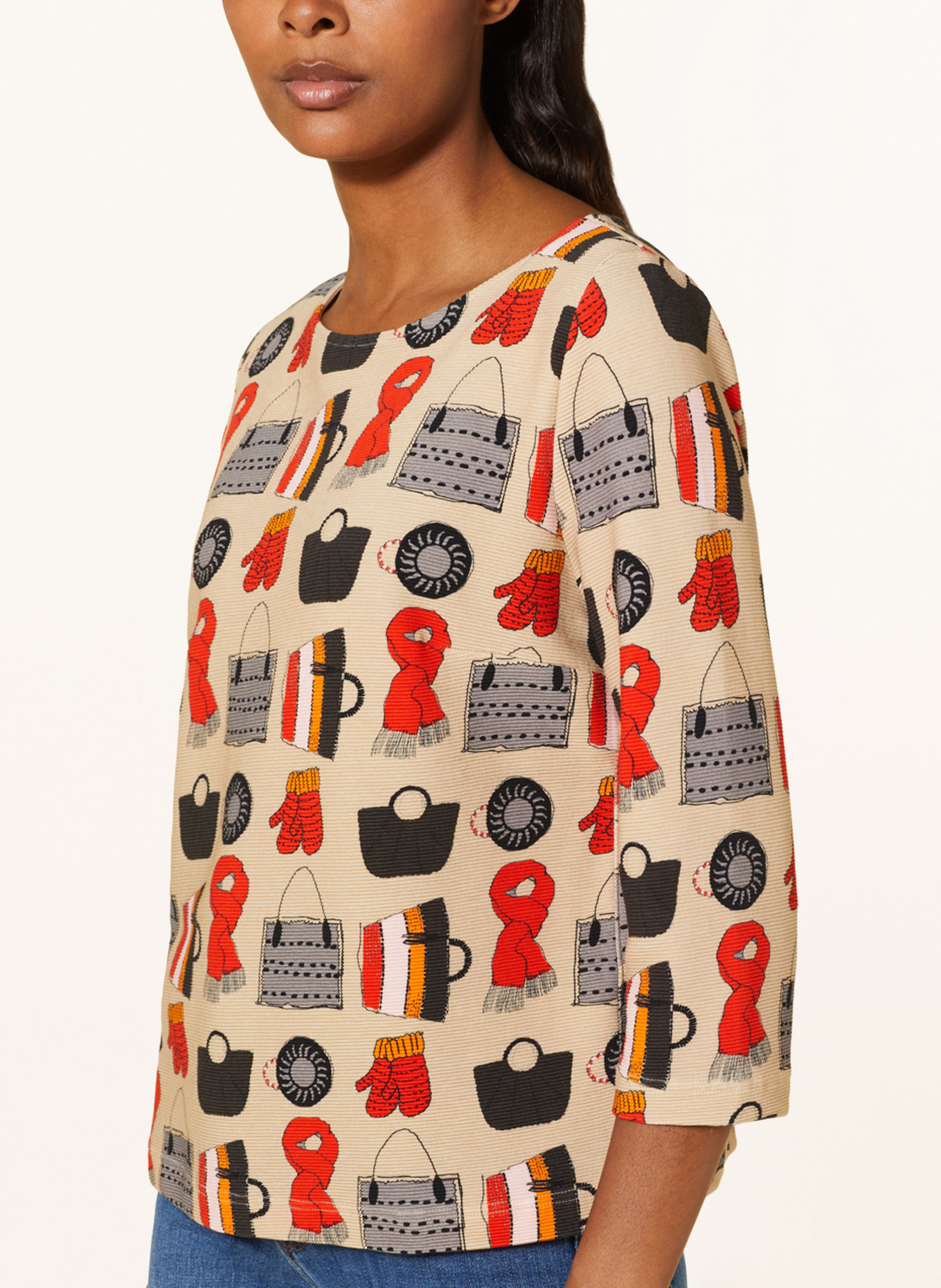lilienfels Shirt mit 3/4-Arm, Farbe: BEIGE/ ROT/ GRAU (Bild 4)