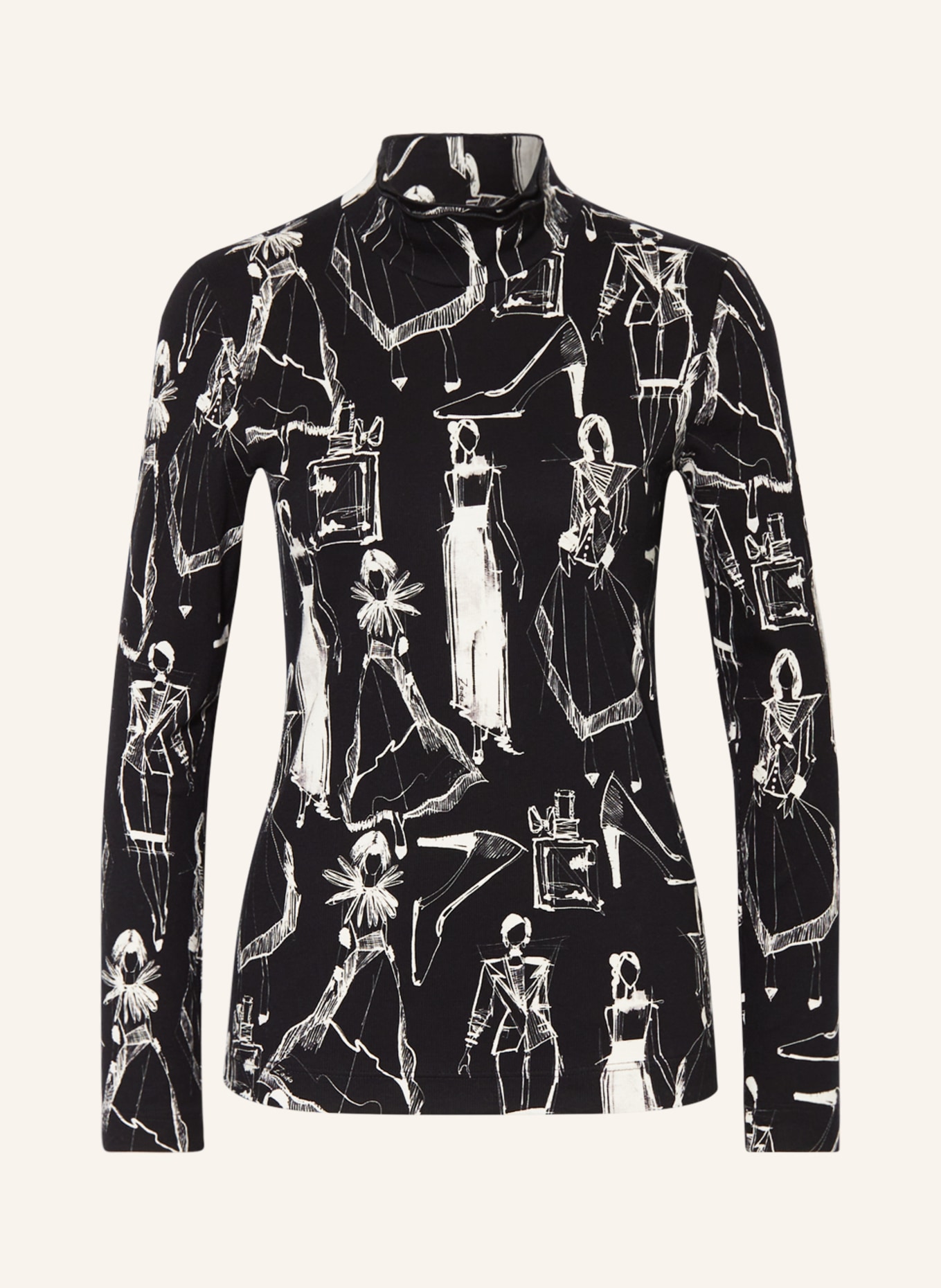 lilienfels Long sleeve shirt, Color: BLACK/ ECRU (Image 1)
