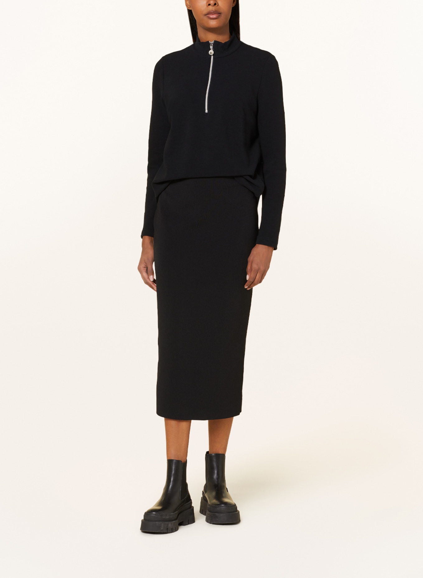 lilienfels Jersey half-zip sweater, Color: BLACK (Image 2)