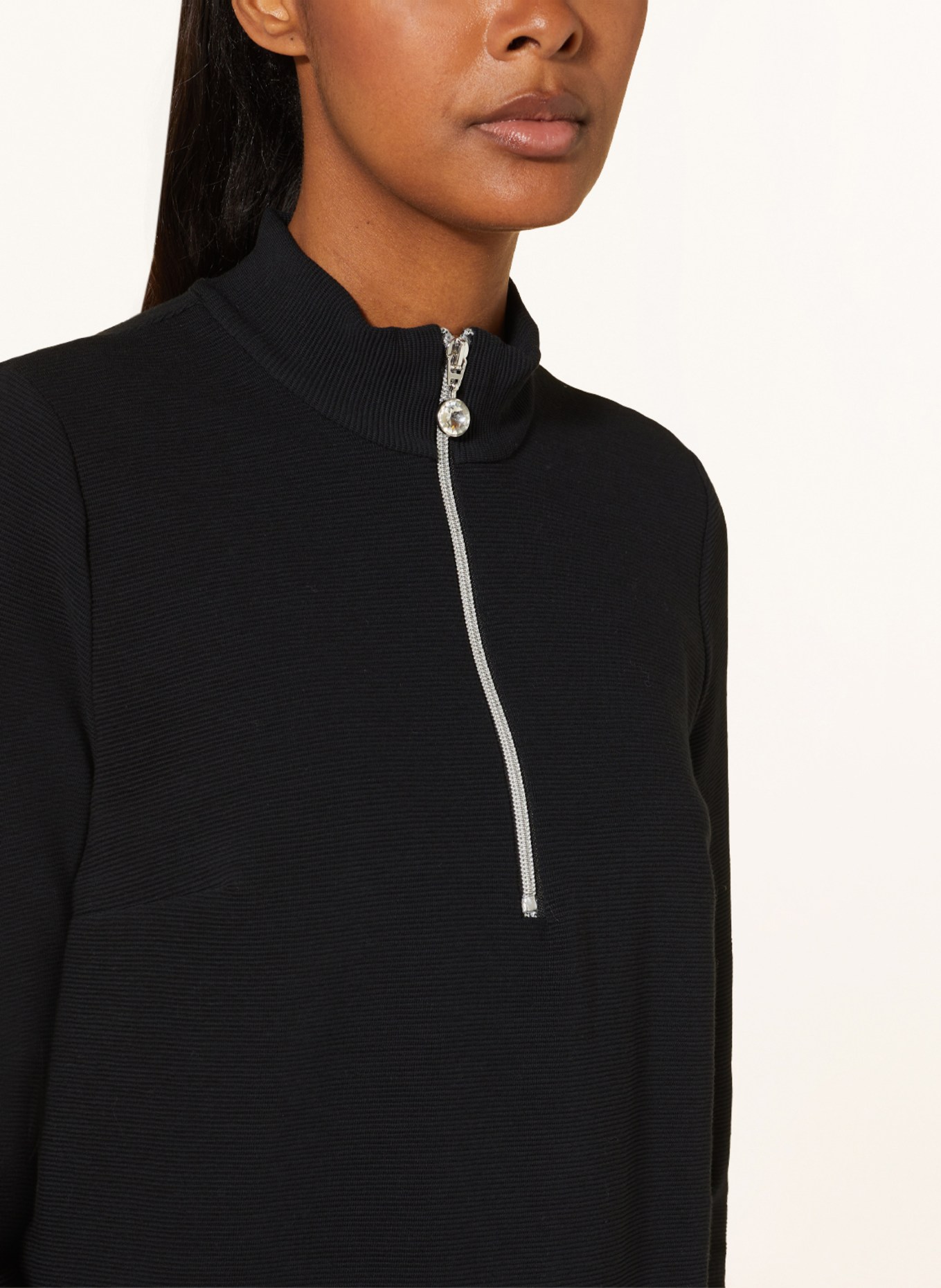 lilienfels Jersey half-zip sweater, Color: BLACK (Image 4)