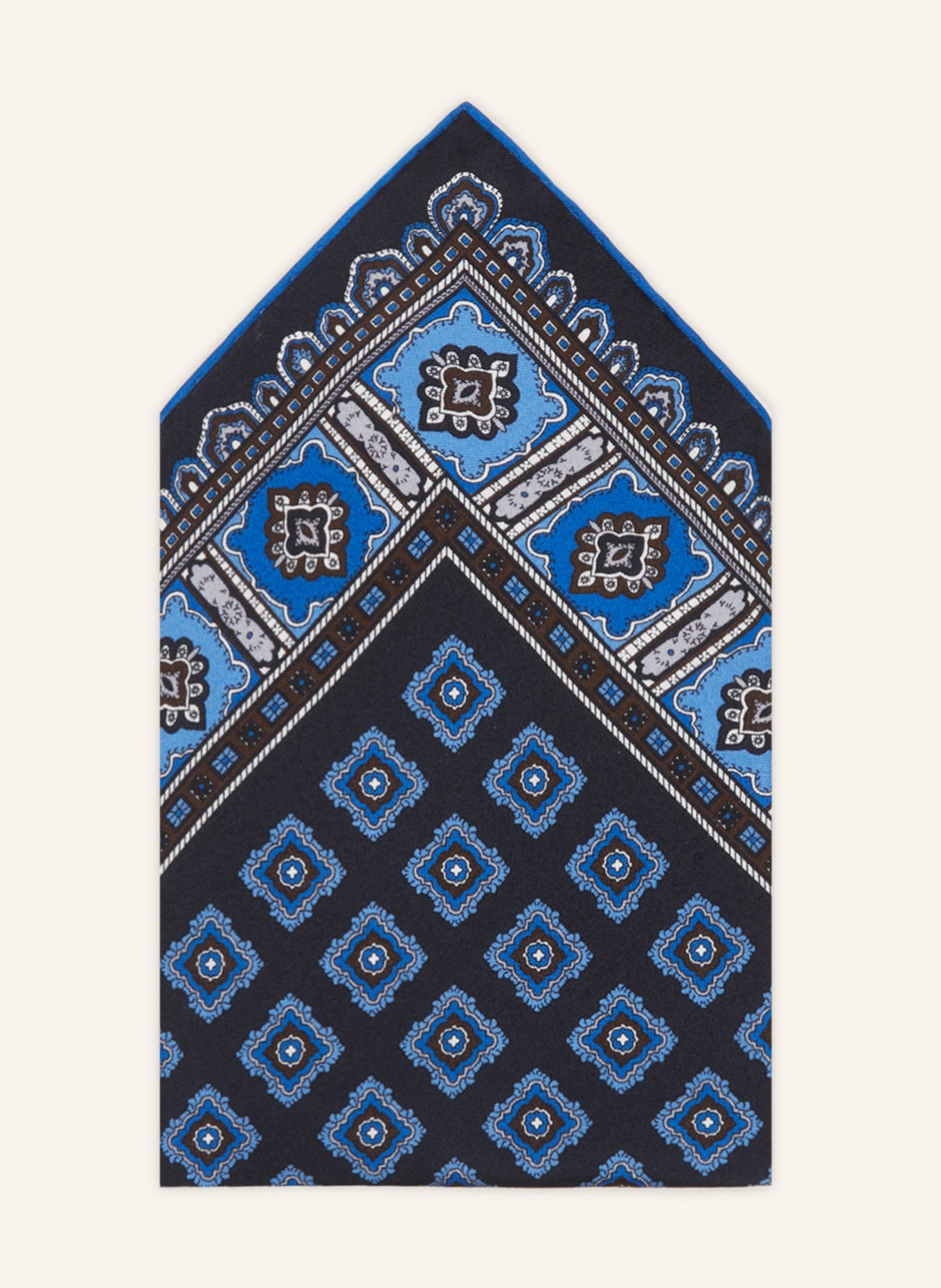 SIMONNOT-GODARD Pocket square in silk: DARK BLUE / BLUE