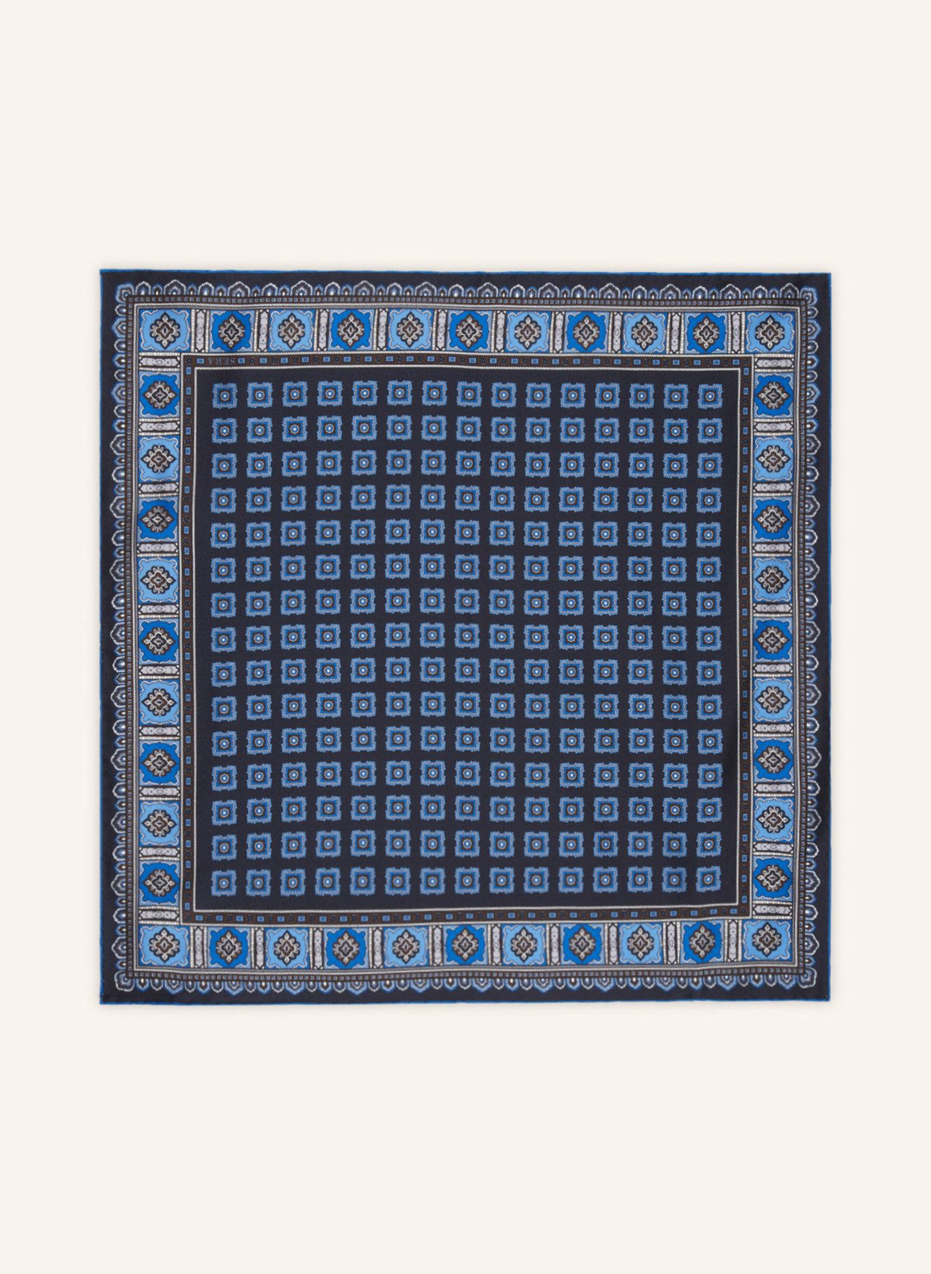 SIMONNOT-GODARD Pocket square in silk: DARK BLUE / BLUE