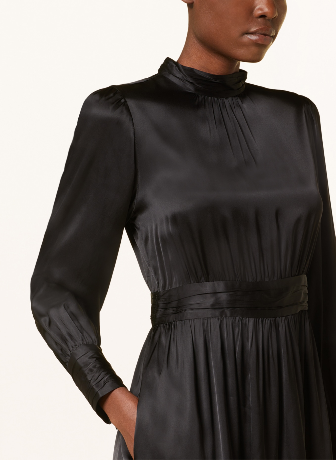 MRS & HUGS Satin dress, Color: BLACK (Image 4)