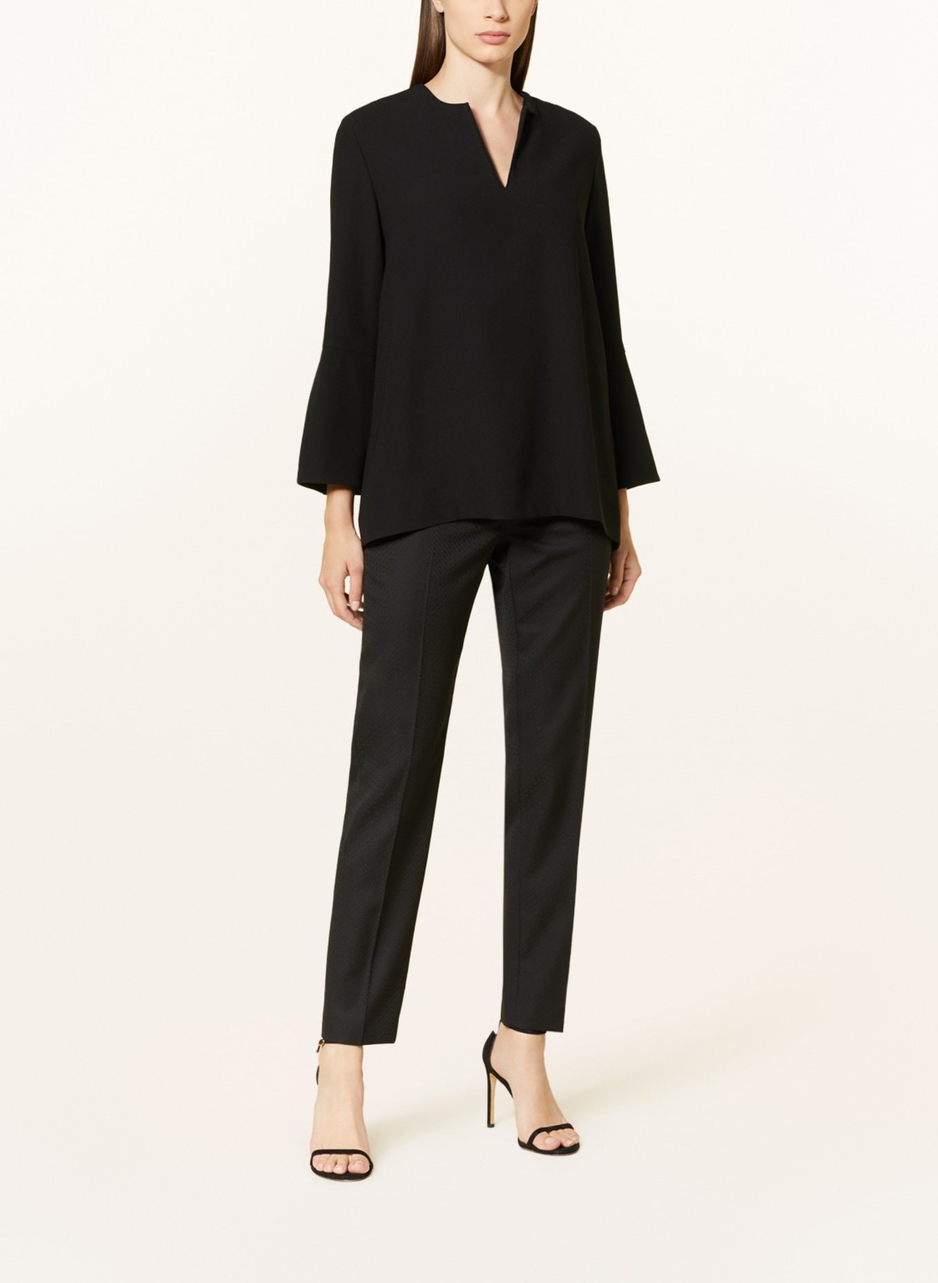 SLY 010 Shirt blouse with 3/4 sleeves, Color: BLACK (Image 2)