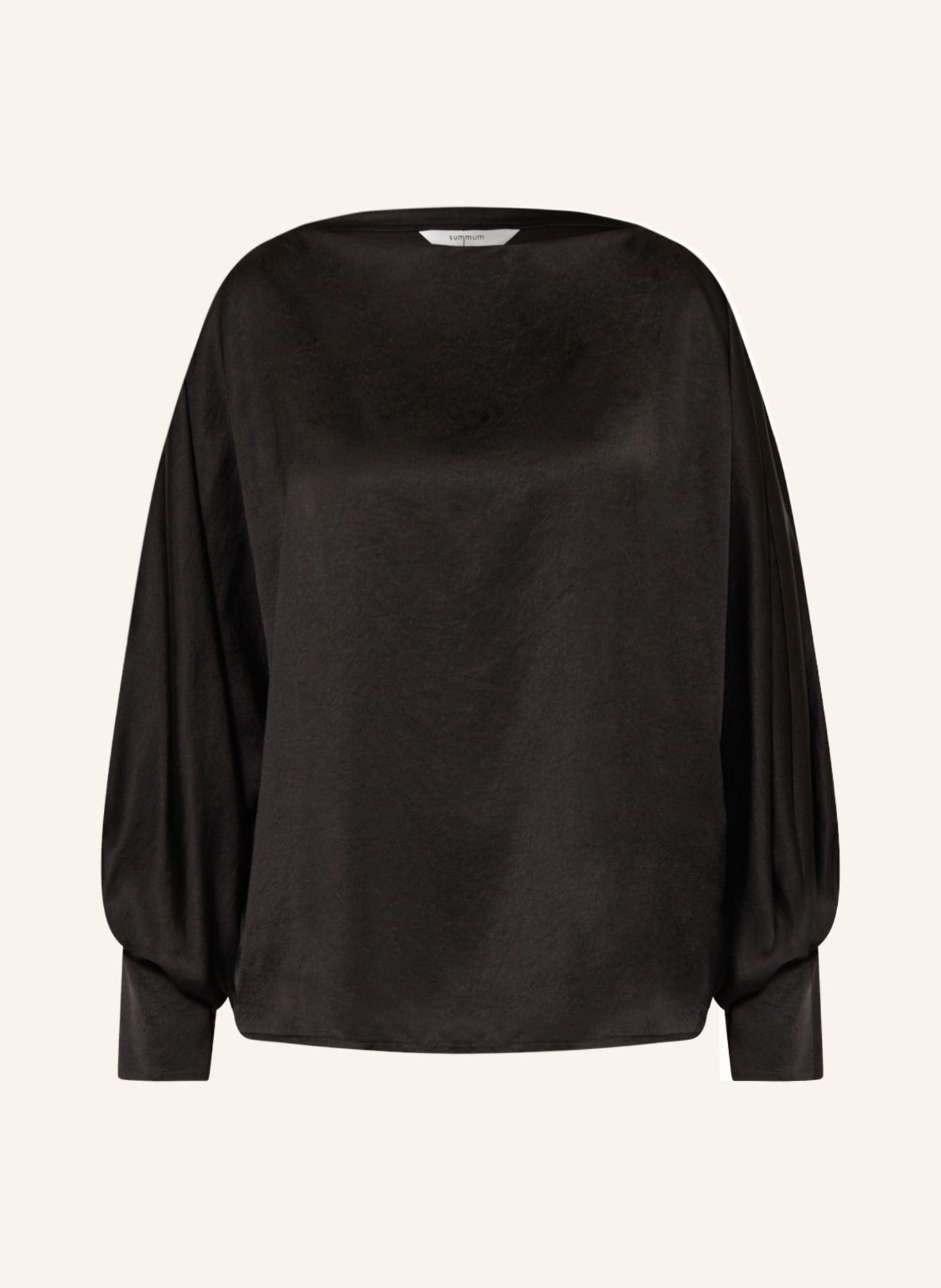 summum woman Shirt blouse in satin, Color: BLACK (Image 1)