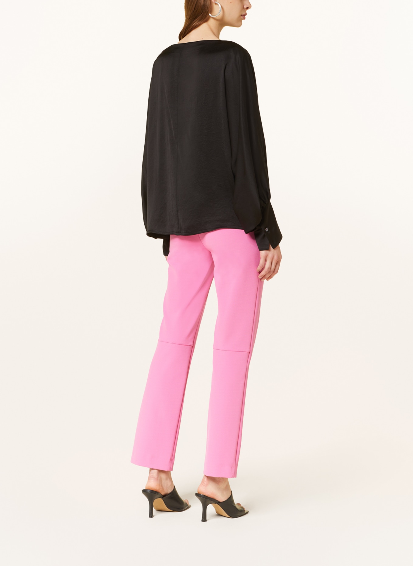 summum woman Shirt blouse in satin, Color: BLACK (Image 3)