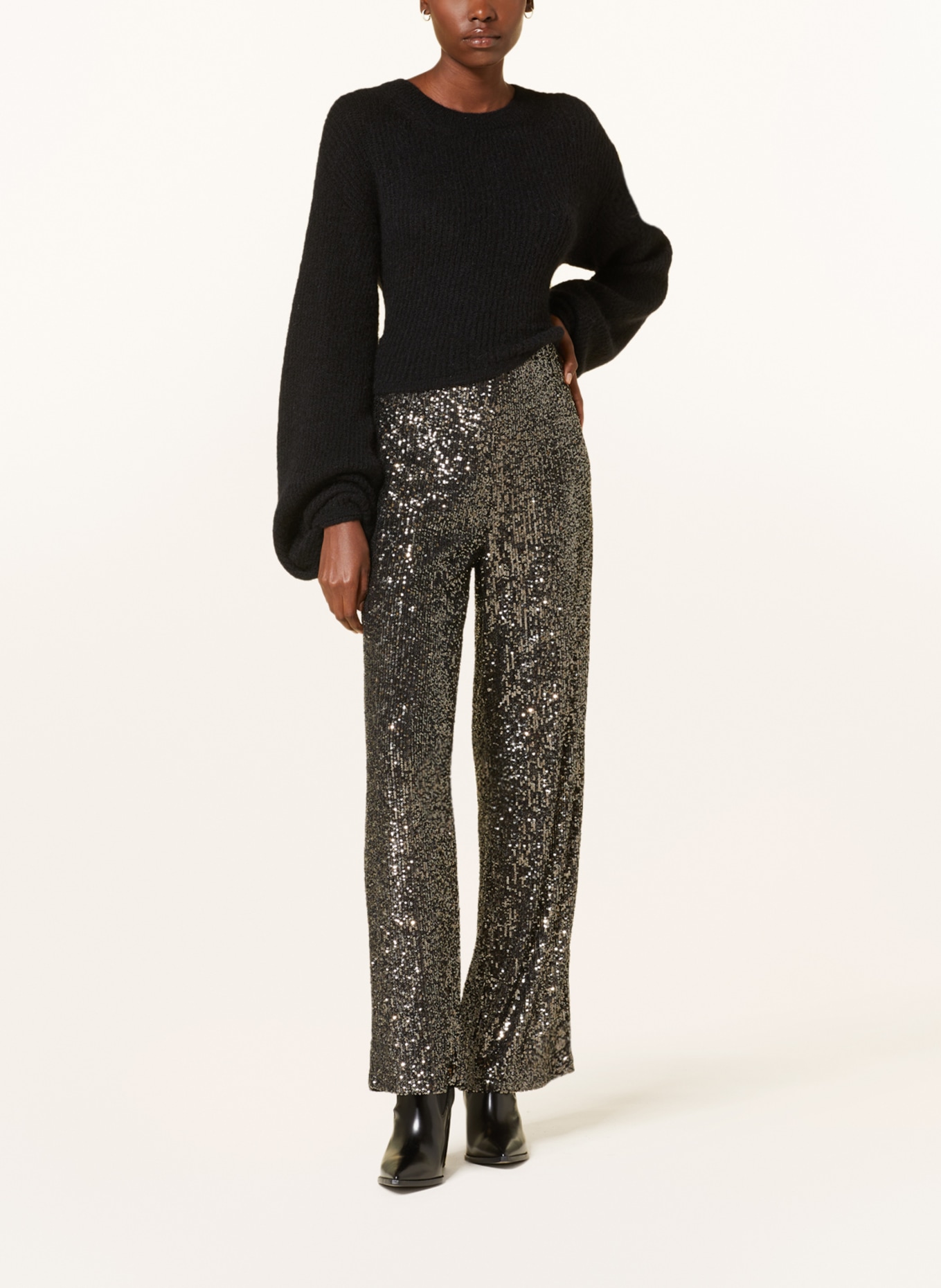 MRS & HUGS Hose mit Pailetten: DUNKELGRAU