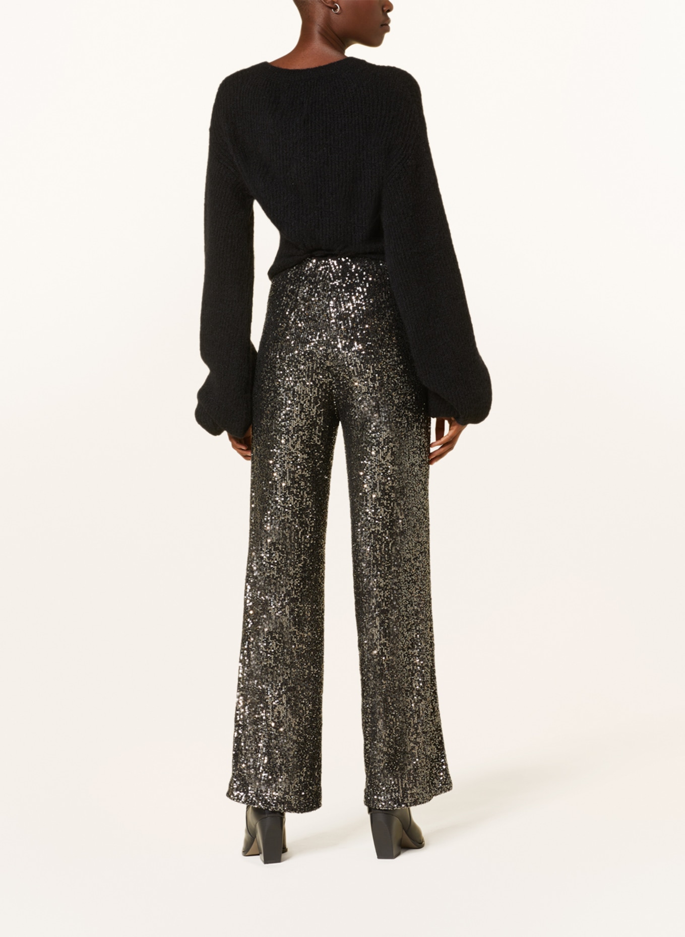 MRS & HUGS Hose mit Pailetten: DUNKELGRAU