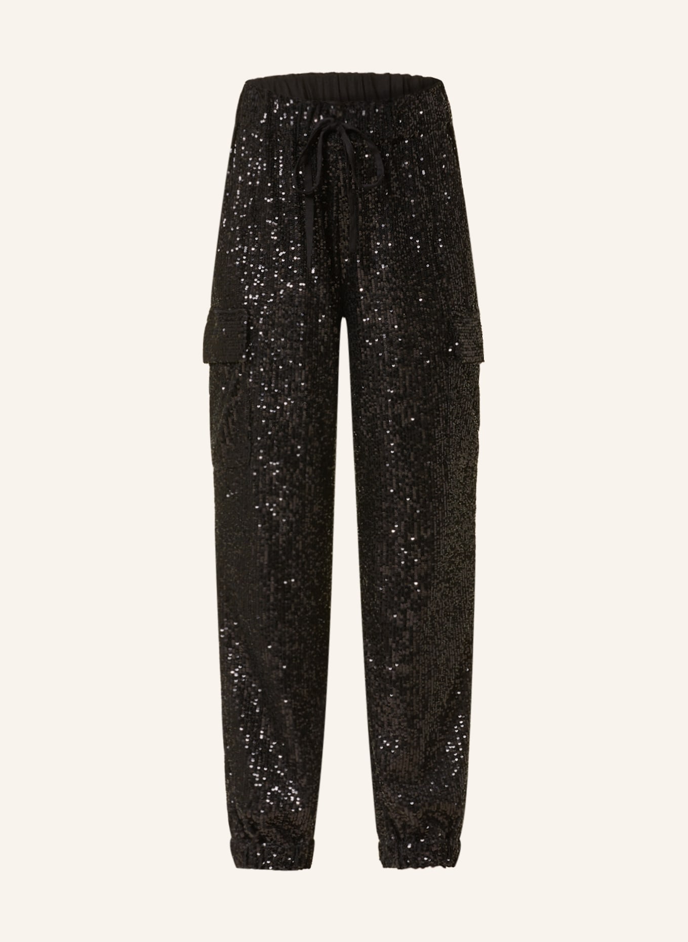 MRS & HUGS Cargo pants with sequins, Color: BLACK (Image 1)