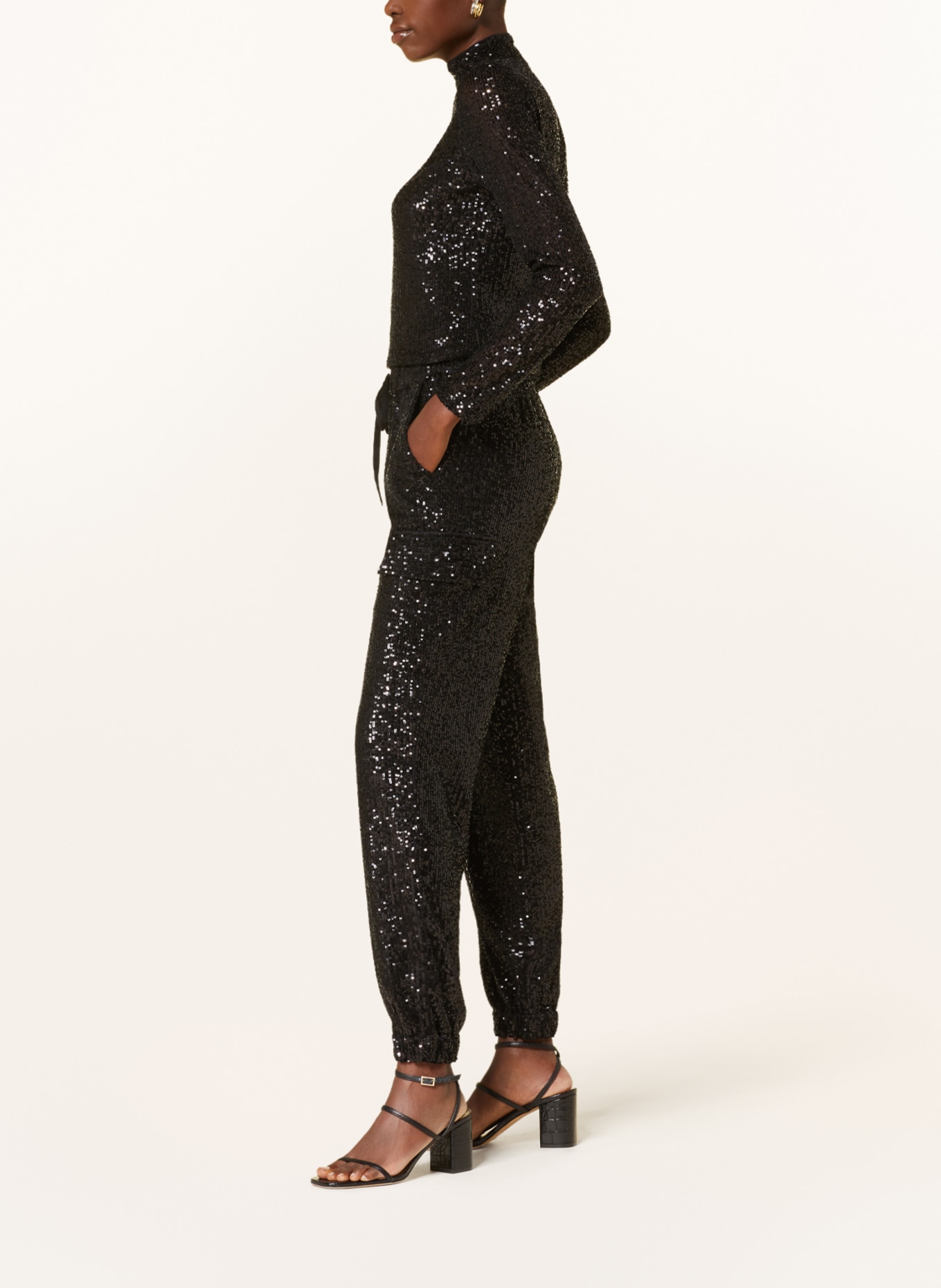 MRS & HUGS Cargo pants with sequins, Color: BLACK (Image 4)