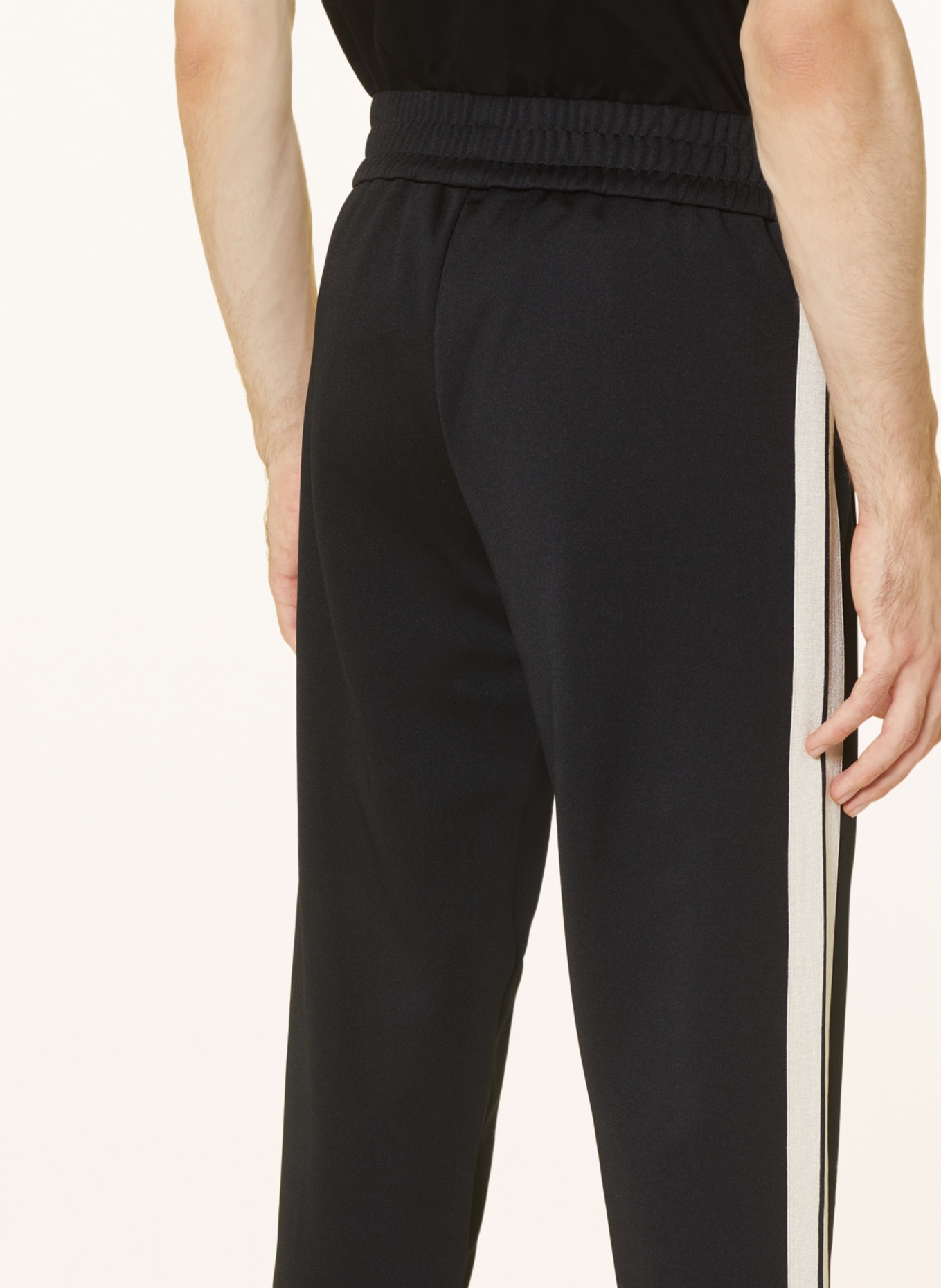 Palm Angels Pants in jogger style with tuxedo stripes, Color: BLACK/ CREAM (Image 6)