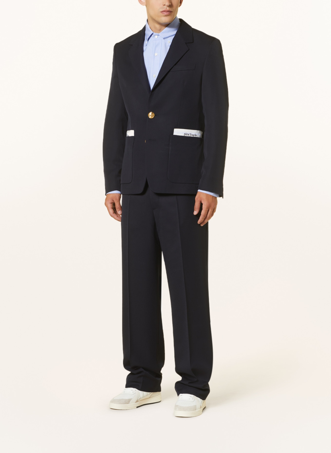 Palm Angels Oblekové kalhoty Regular Fit, Barva: 4603 navy blue off white (Obrázek 2)