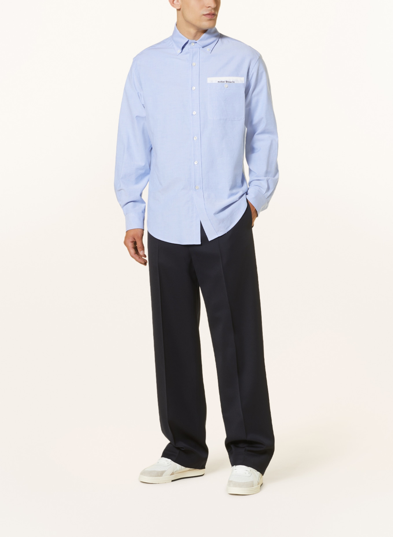 Palm Angels Oblekové kalhoty Regular Fit, Barva: 4603 navy blue off white (Obrázek 3)