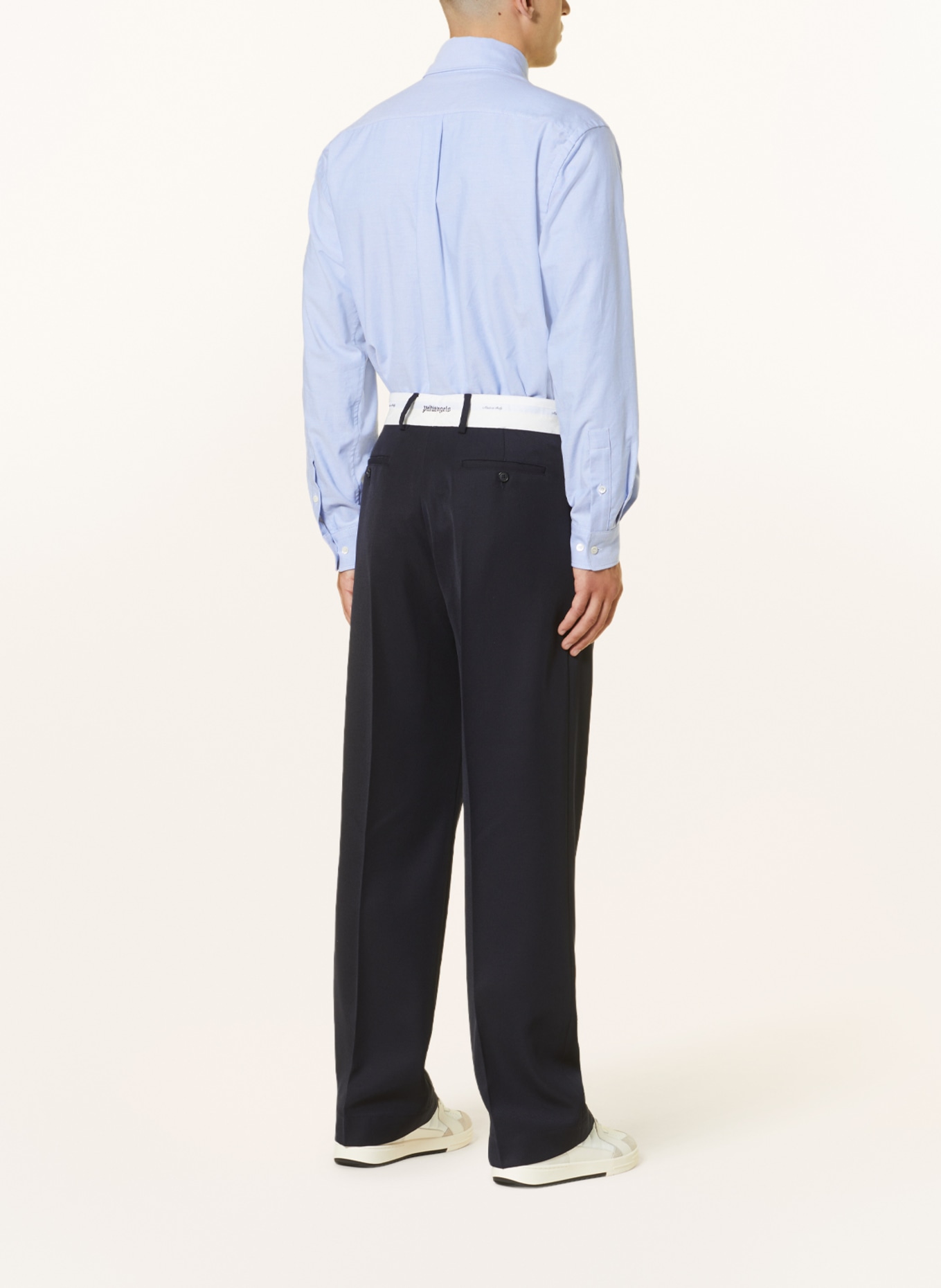 Palm Angels Oblekové kalhoty Regular Fit, Barva: 4603 navy blue off white (Obrázek 4)