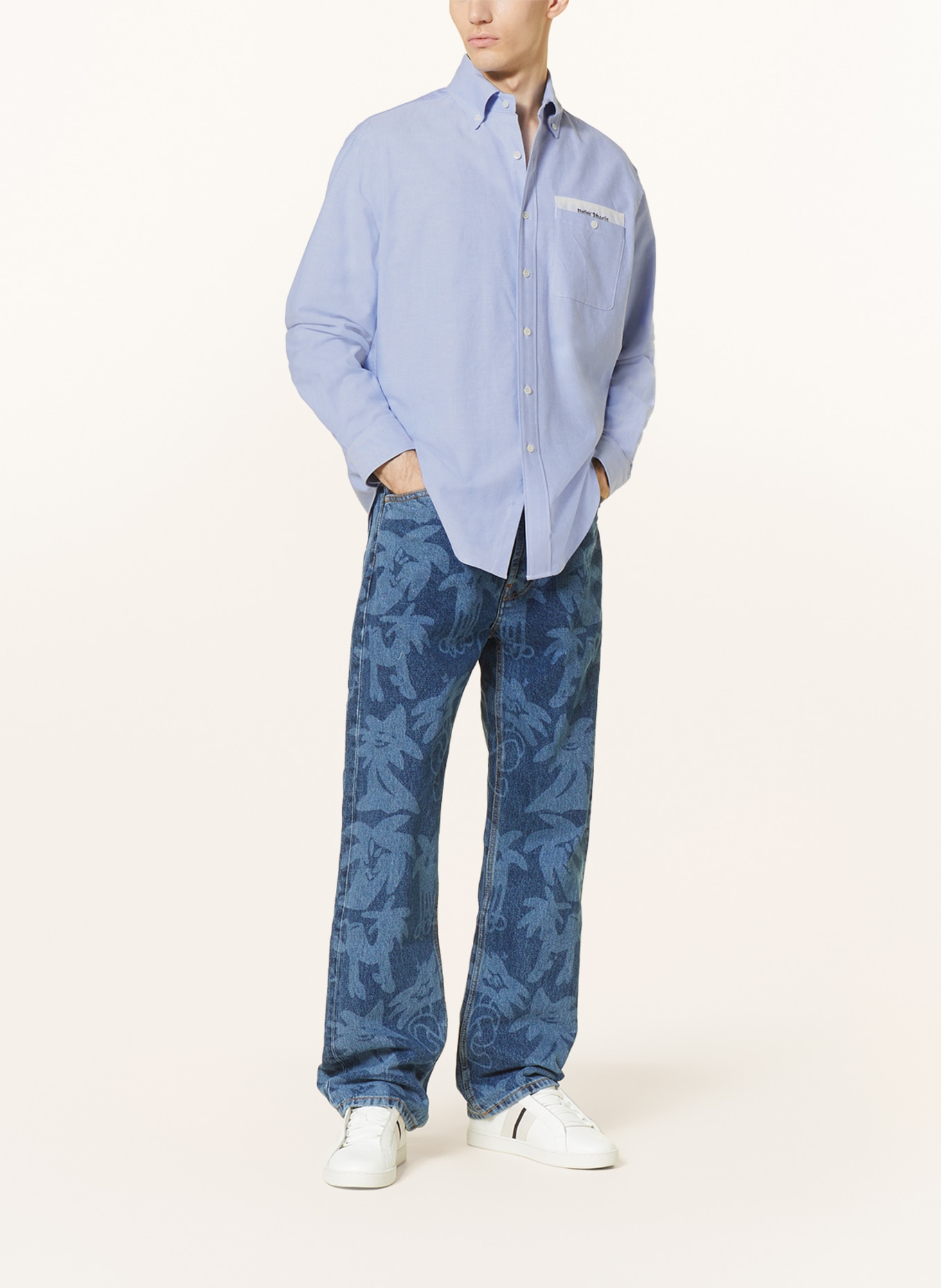 Palm Angels Shirt comfort fit, Color: LIGHT BLUE (Image 2)