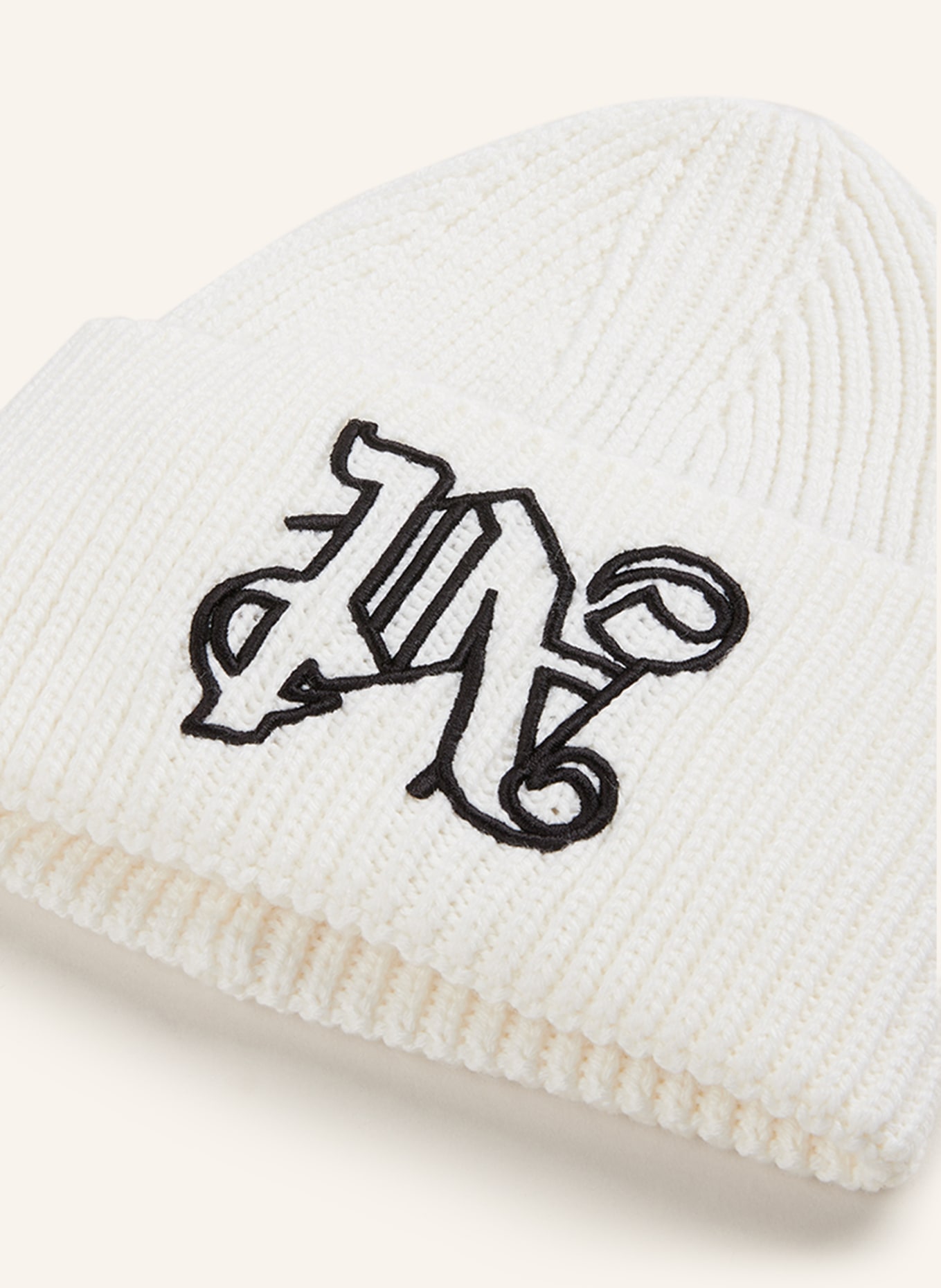Palm Angels Beanie, Color: WHITE/ BLACK (Image 2)