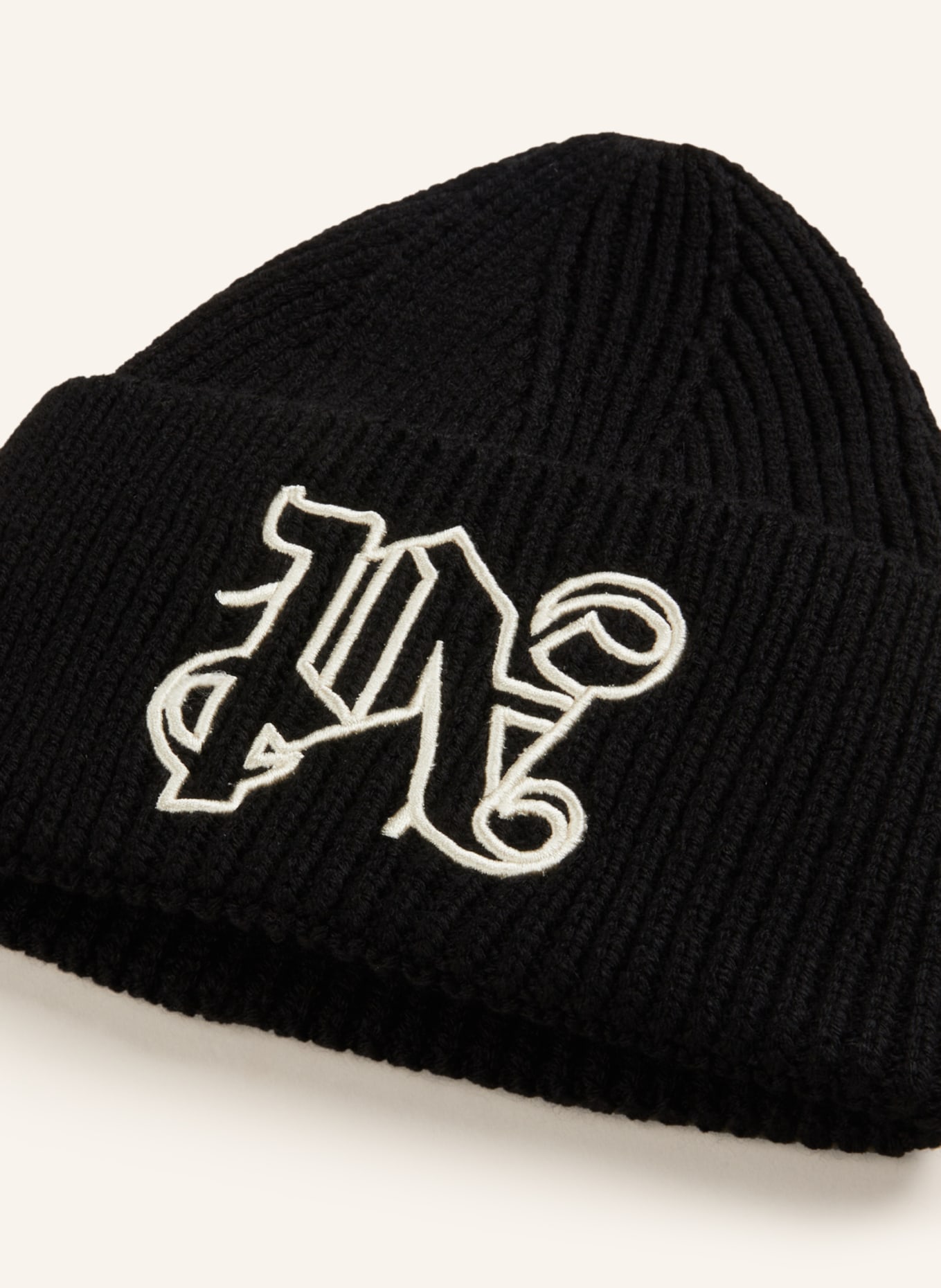 Palm Angels Beanie, Color: BLACK/ WHITE (Image 2)