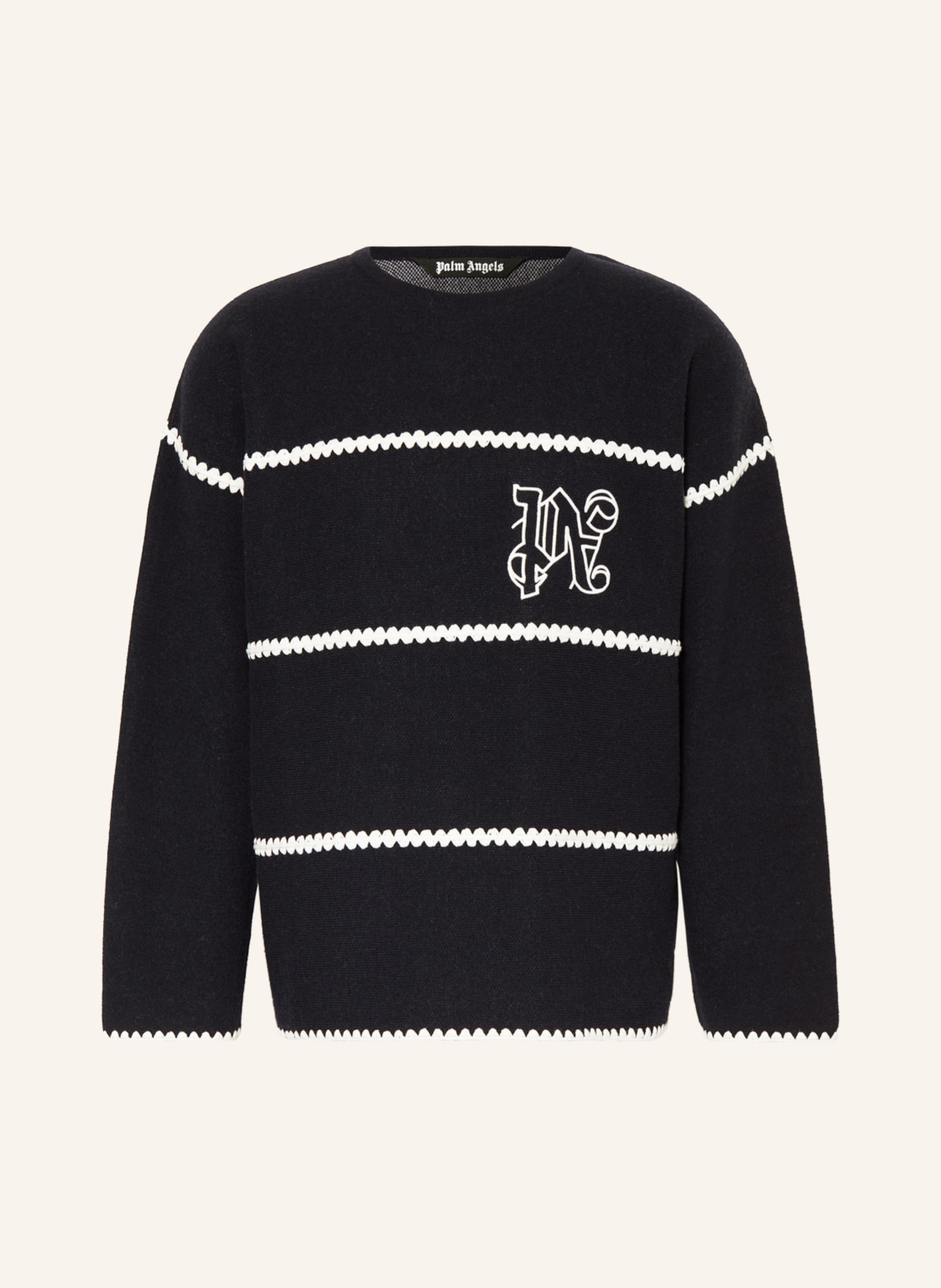 Palm Angels Sweater, Color: DARK BLUE/ WHITE (Image 1)