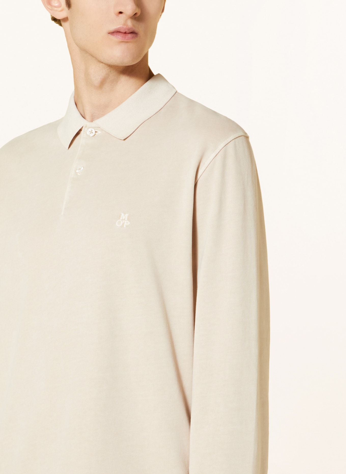 Marc O'Polo Sweatshirt fabric polo shirt regular fit in cream