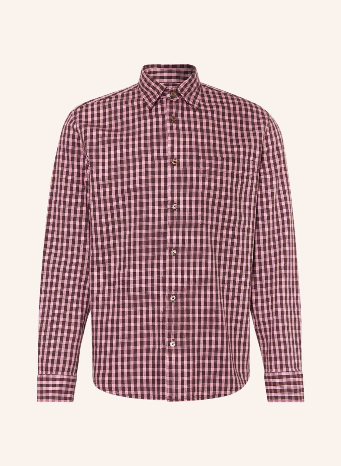 Marc O'Polo Hemd Regular Fit, Farbe: DUNKELBRAUN/ SCHWARZ/ ROSA (Bild 1)