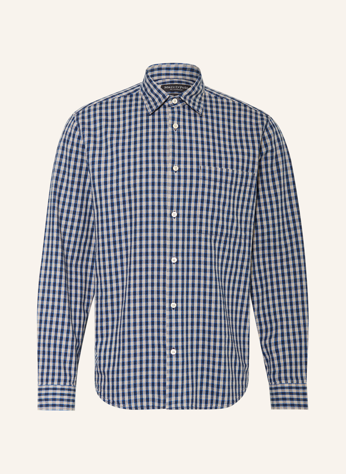 Marc O'Polo Shirt regular fit, Color: BEIGE/ BLACK/ BLUE (Image 1)