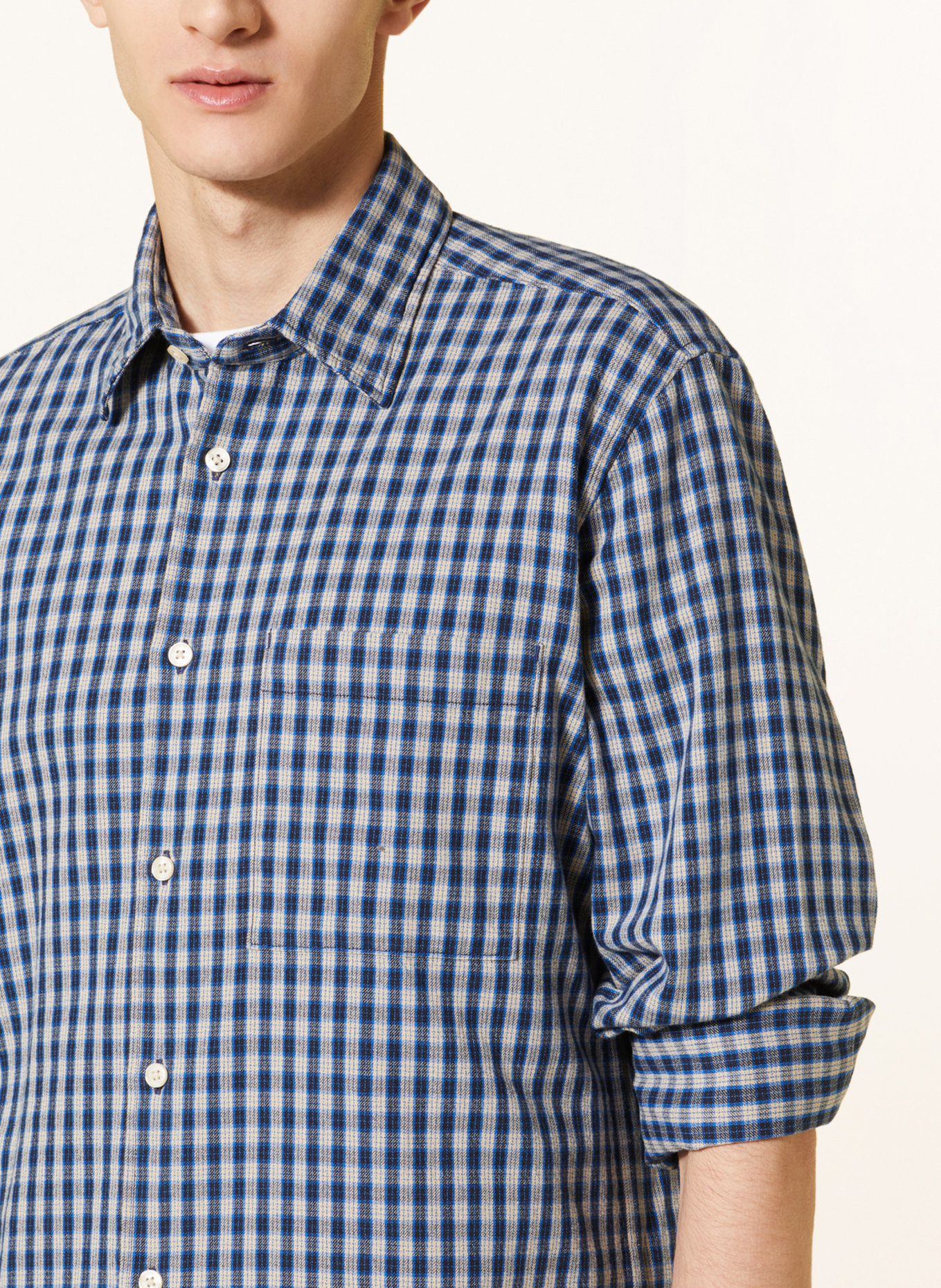 Marc O'Polo Shirt regular fit, Color: BEIGE/ BLACK/ BLUE (Image 4)
