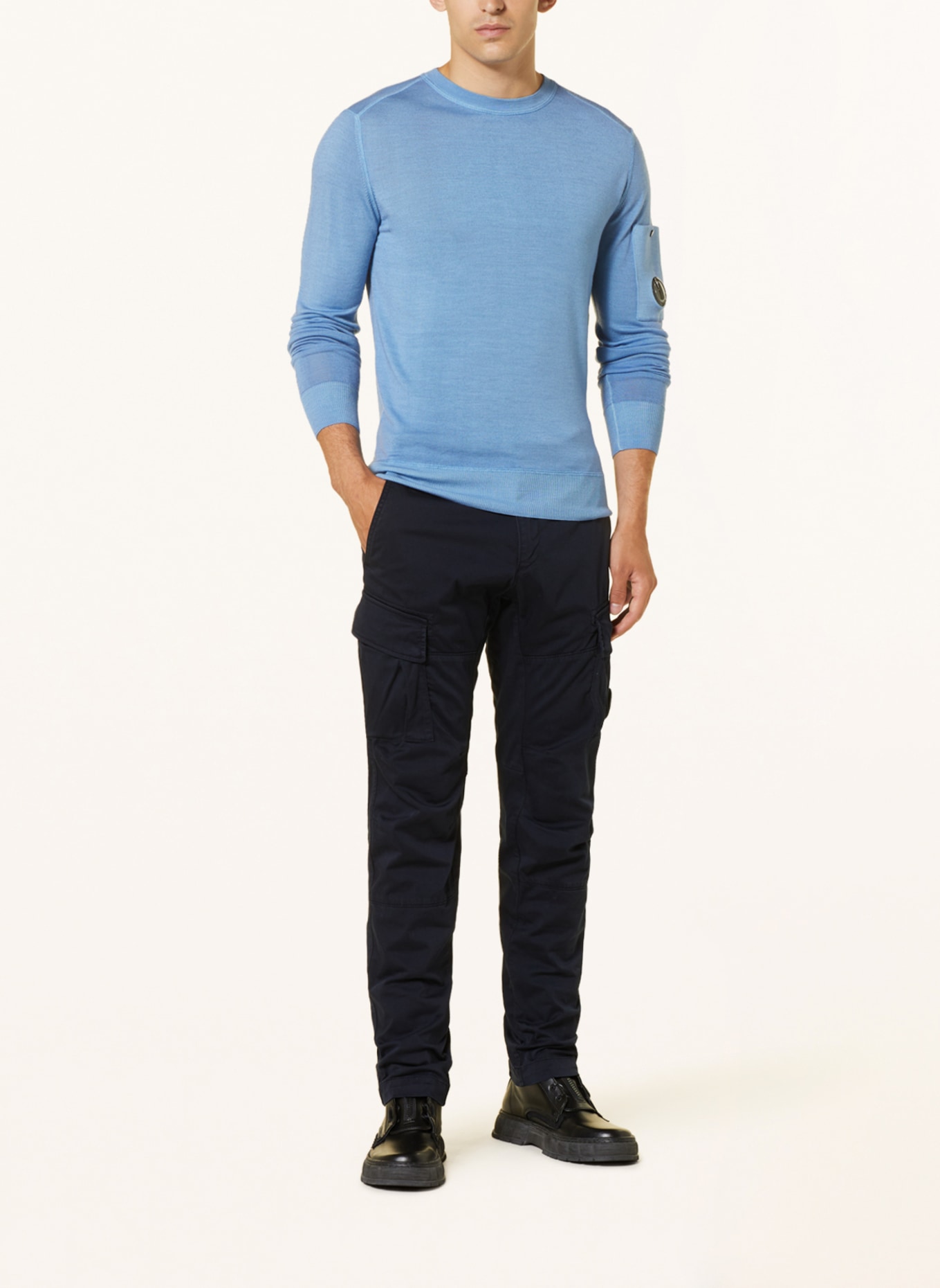C.P. COMPANY Sweater made of merino wool, Color: LIGHT BLUE (Image 2)