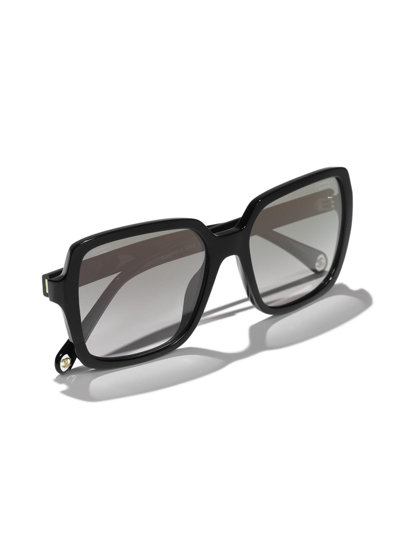 CHANEL Kwadratowe okulary przeciwsłoneczne, Kolor: C622M3 – CZARNY/ SZARY POLARYZOWANY (Obrazek 4)