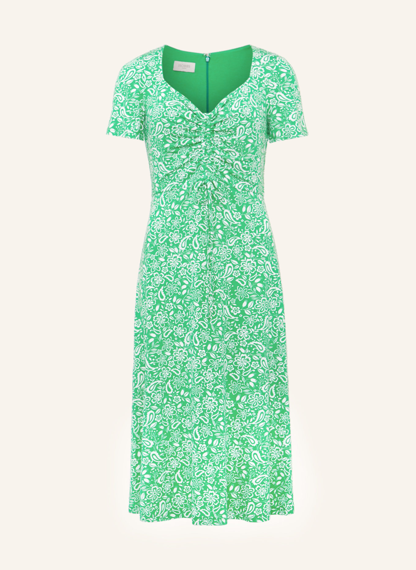 HOBBS Jersey dress SUZANNAH, Color: LIGHT GREEN/ WHITE (Image 1)