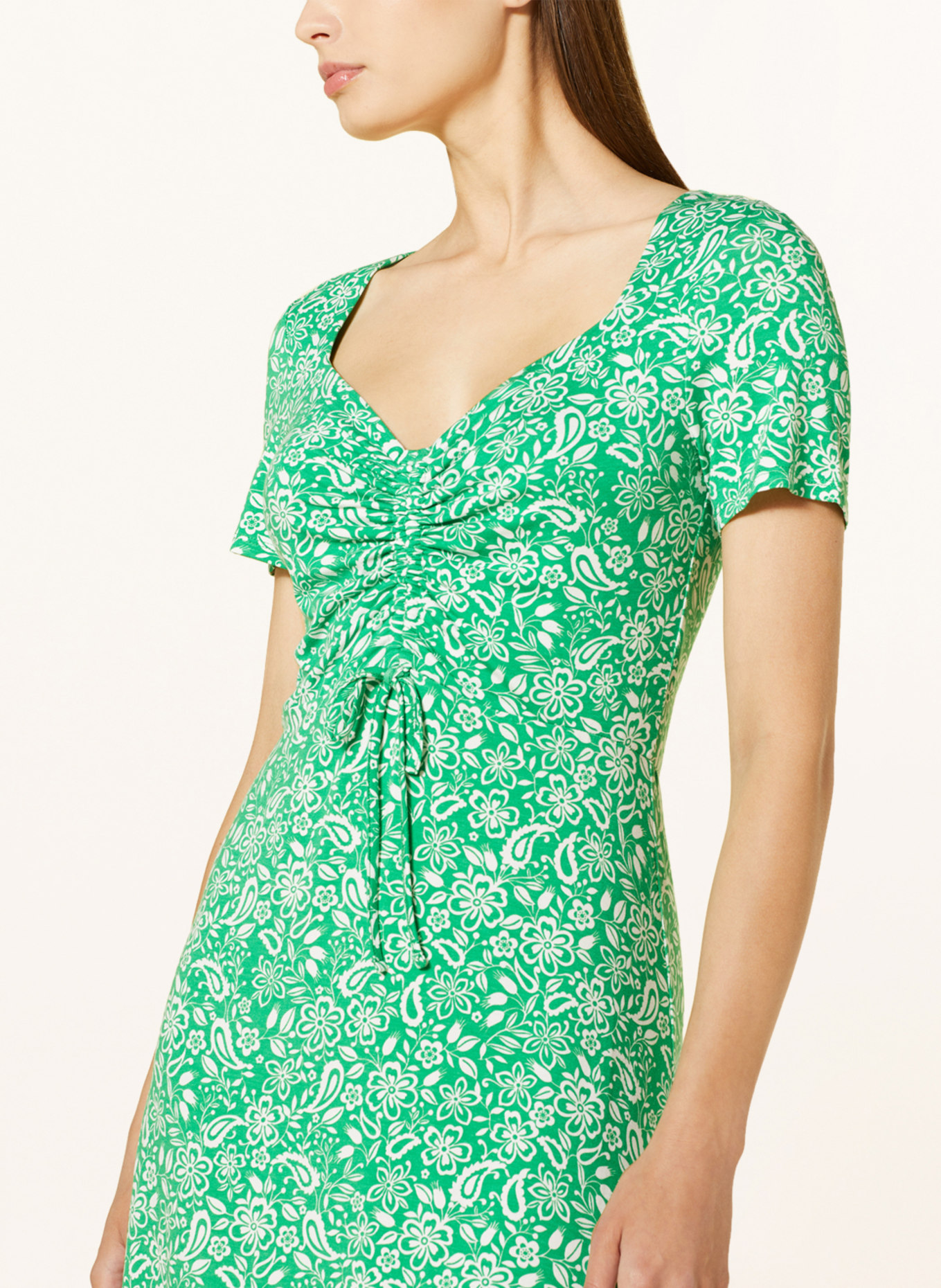 HOBBS Jersey dress SUZANNAH, Color: LIGHT GREEN/ WHITE (Image 4)
