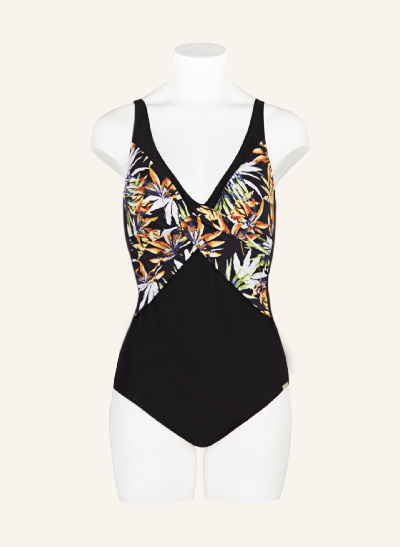Charmline Shaping swimsuit MIDNIGHT SOUNDS, Color: BLACK/ WHITE/ GREEN (Image 2)