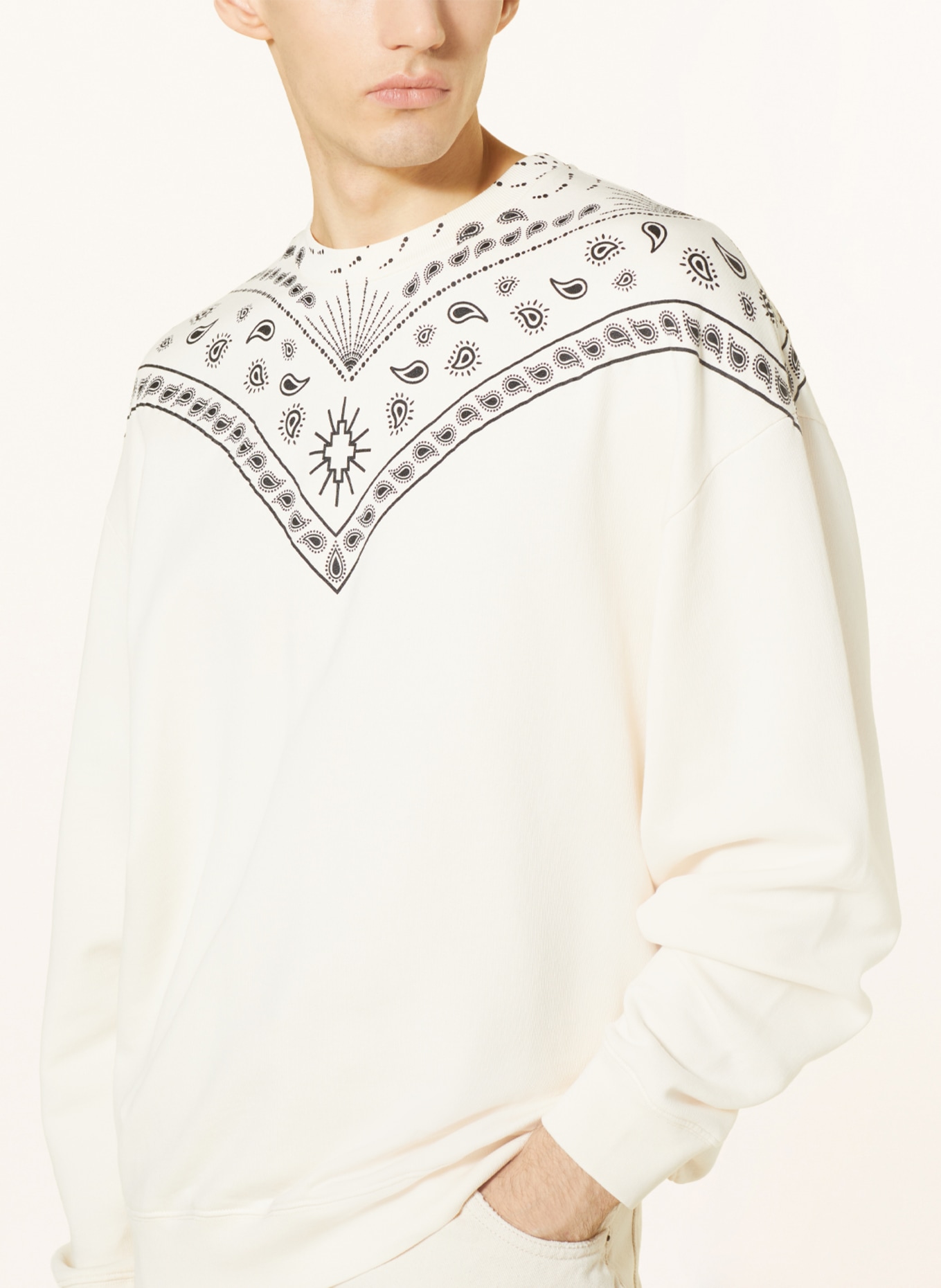 MARCELO BURLON Sweatshirt BANDANA, Color: ECRU/ BLACK (Image 4)