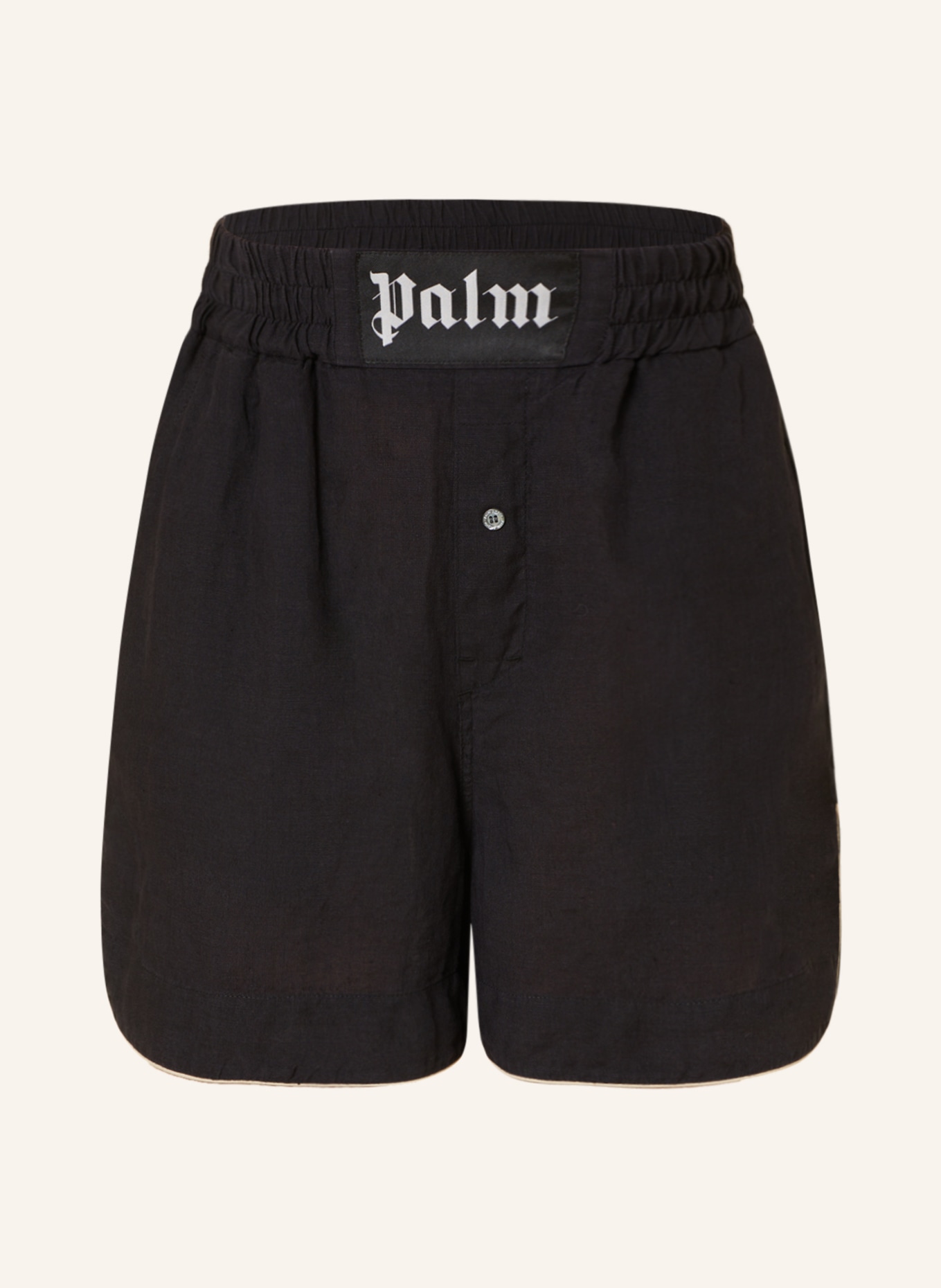 Palm Angels Linen shorts, Color: BLACK (Image 1)