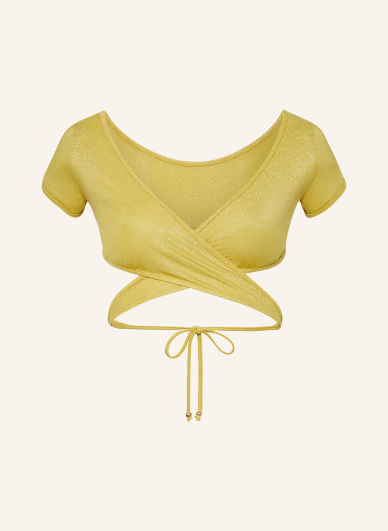 Palm Angels Bralette bikini top with glitter thread, Color: DARK YELLOW (Image 1)