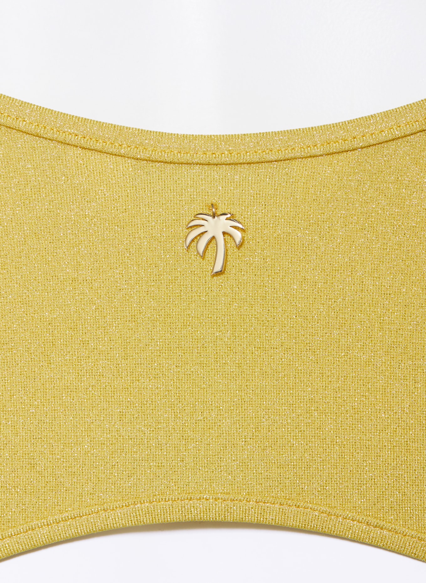 Palm Angels Bralette bikini top with glitter thread, Color: DARK YELLOW (Image 5)