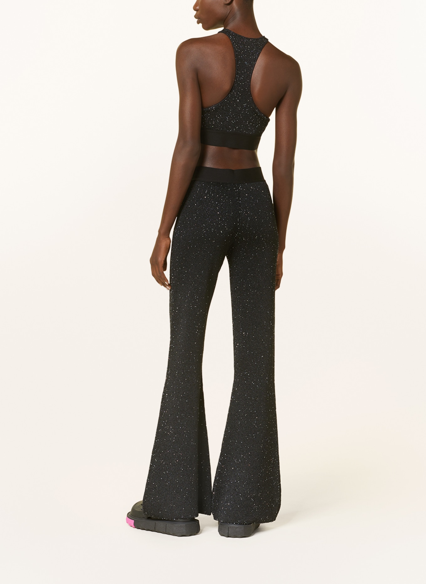 Palm Angels Knit trousers with sequins, Color: BLACK (Image 3)