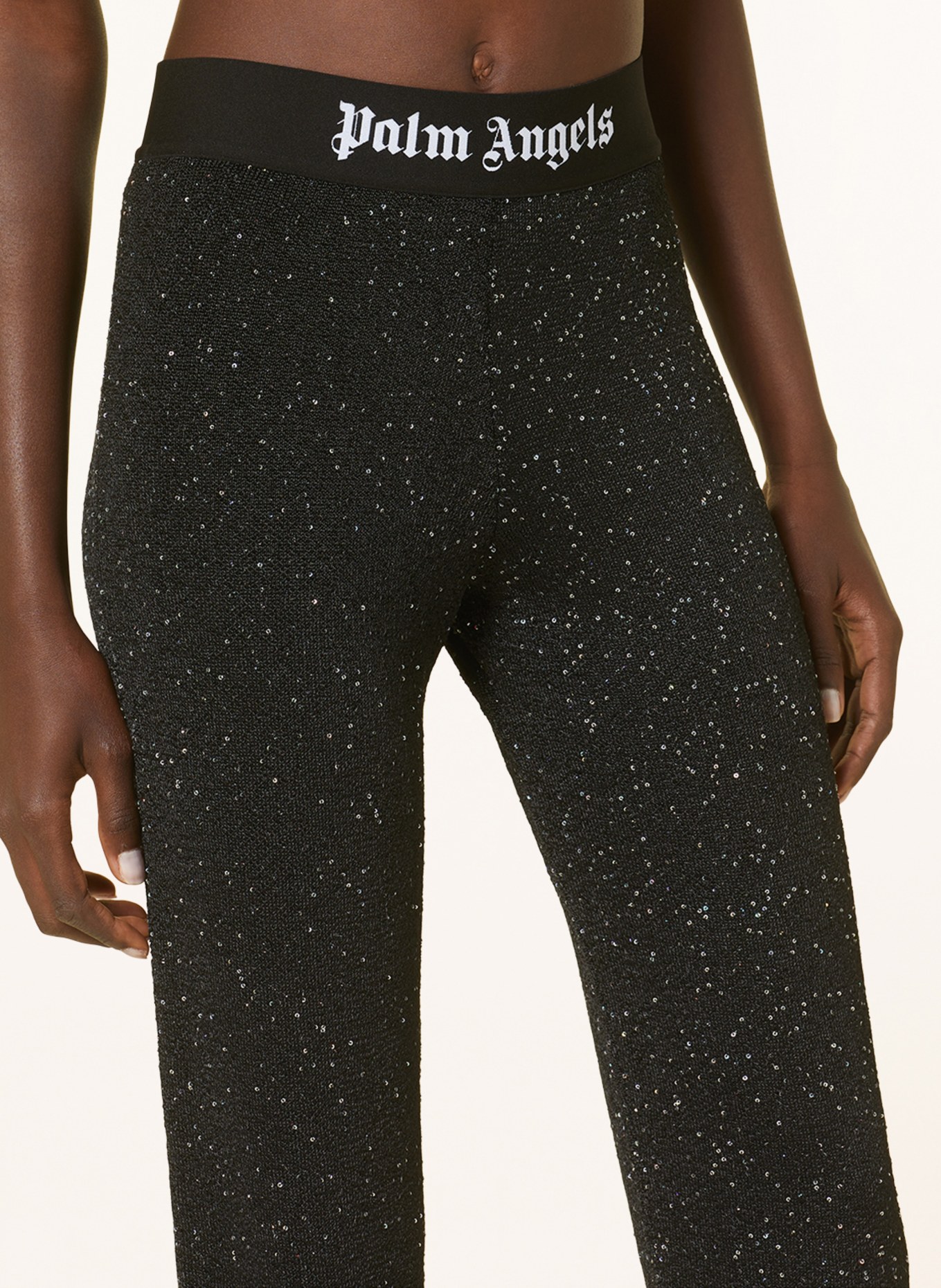 Palm Angels Knit trousers with sequins, Color: BLACK (Image 5)