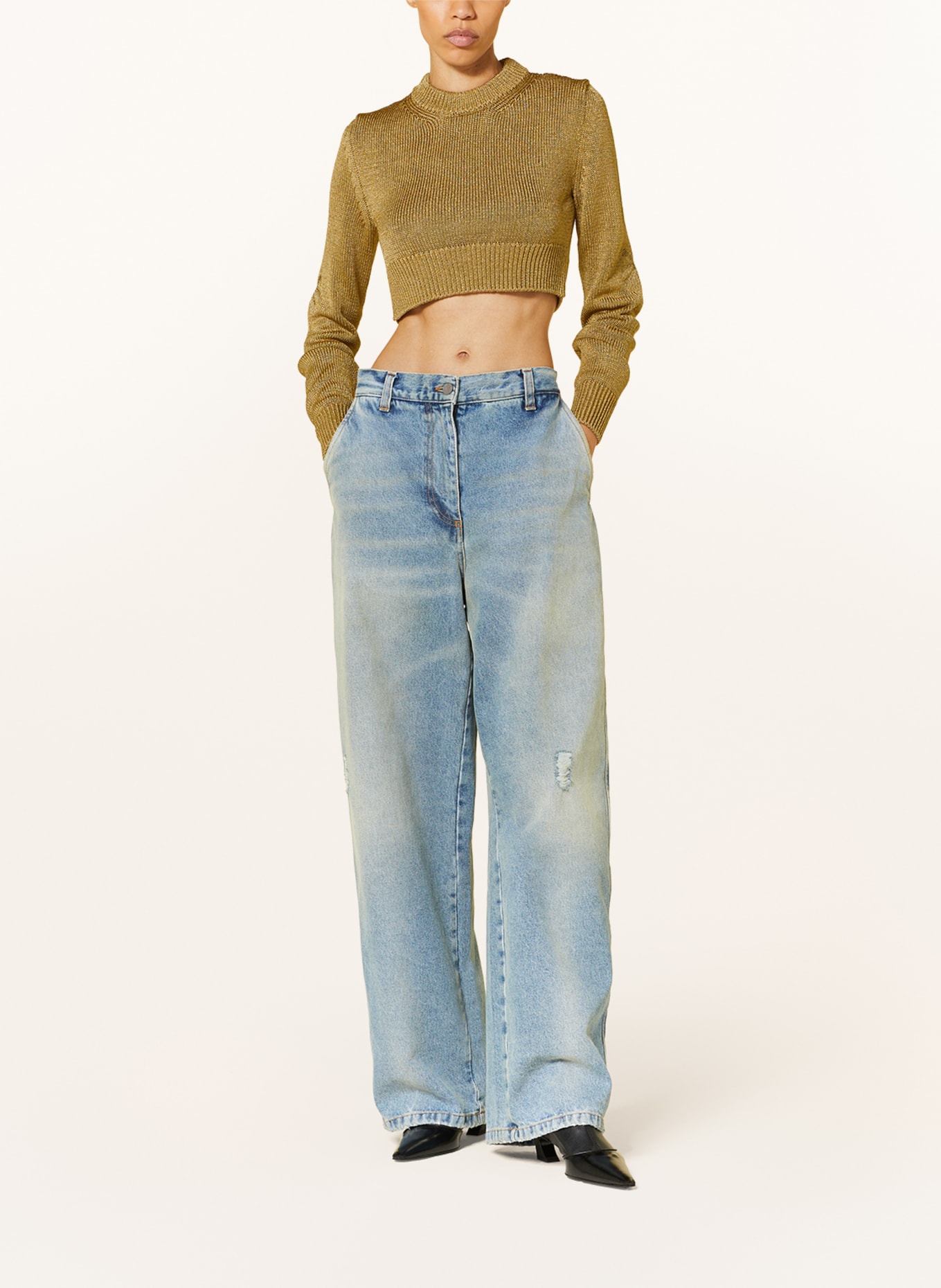 Palm Angels Cropped sweater, Color: GOLD (Image 2)