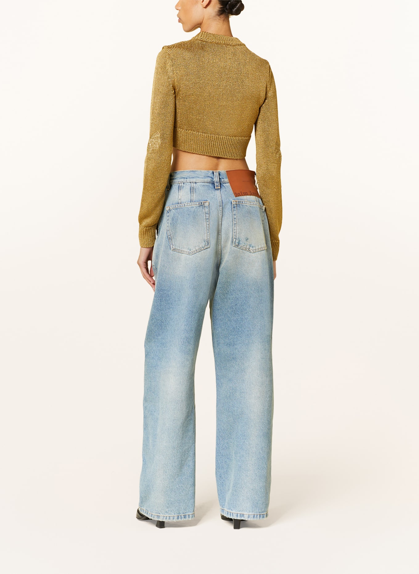 Palm Angels Cropped sweater, Color: GOLD (Image 3)