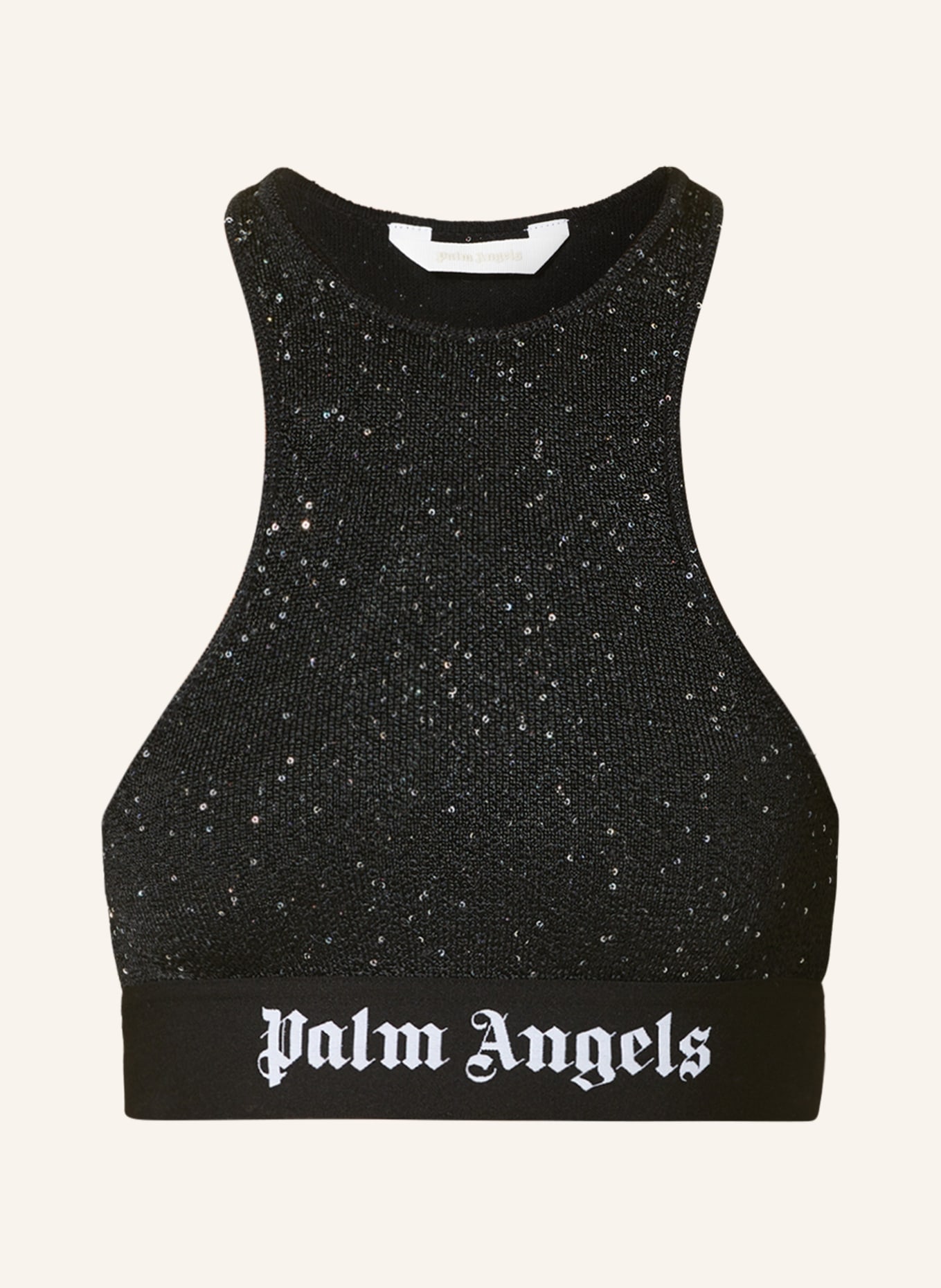 Palm Angels Knit top with sequins, Color: BLACK (Image 1)