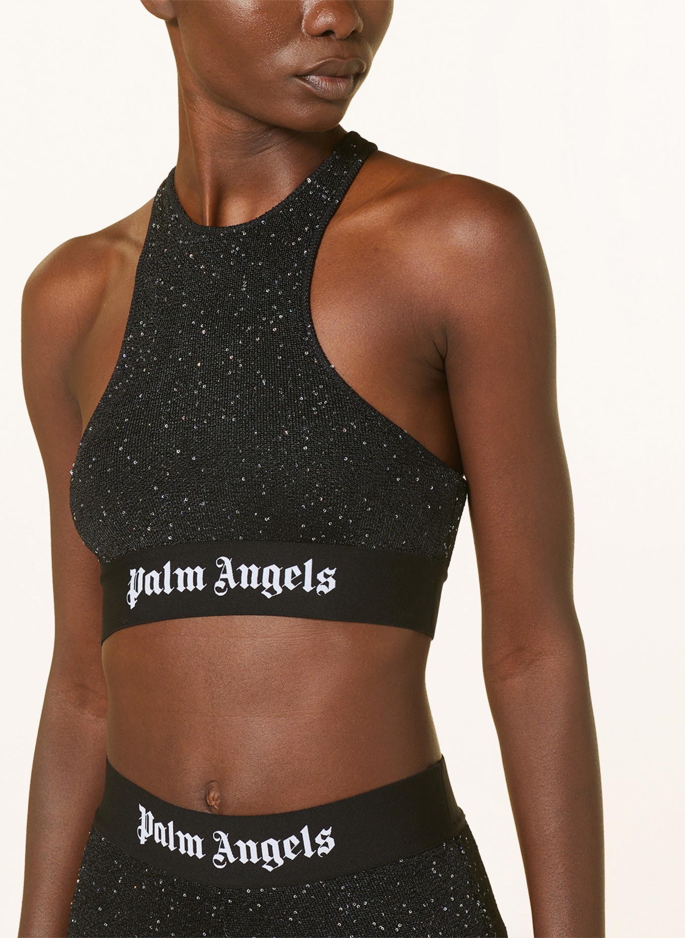 Palm Angels Knit top with sequins, Color: BLACK (Image 4)