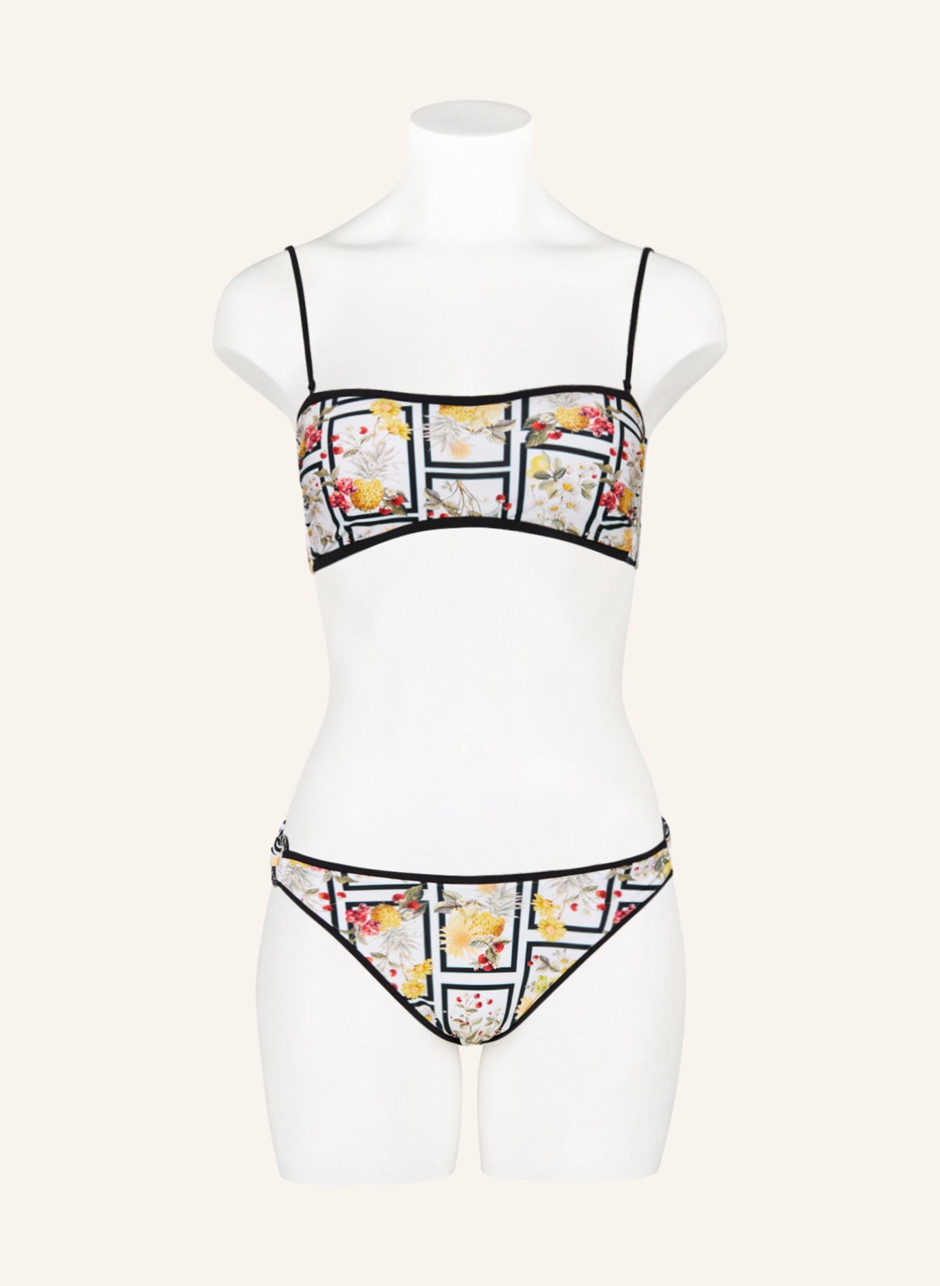 MARYAN MEHLHORN Bandeau bikini top SCENERY, Color: WHITE/ BLACK (Image 2)