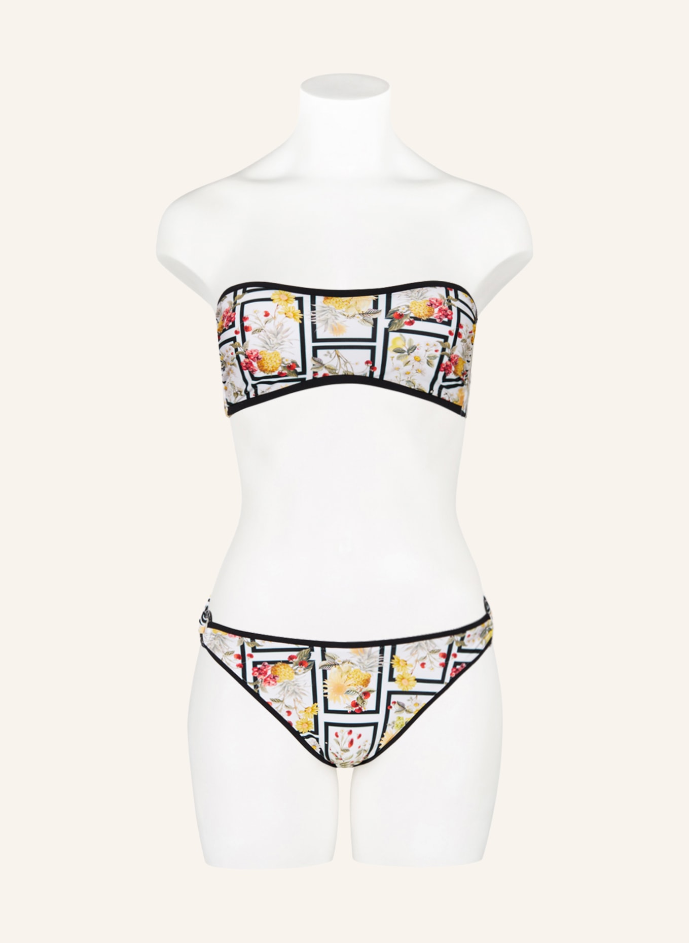 MARYAN MEHLHORN Bandeau bikini top SCENERY, Color: WHITE/ BLACK (Image 4)
