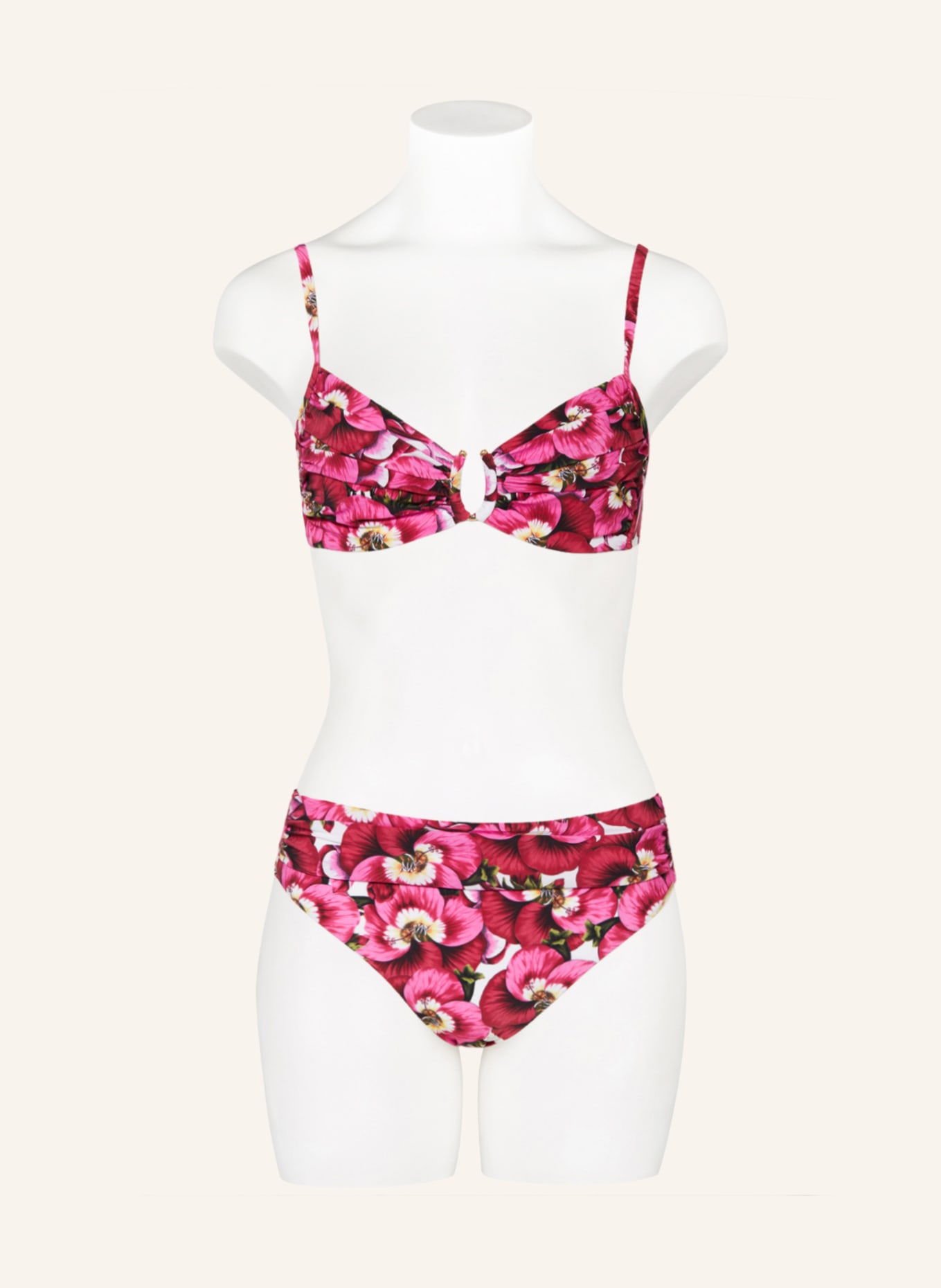 MARYAN MEHLHORN High-waist bikini bottoms REVELATION, Color: PINK/ WHITE (Image 2)