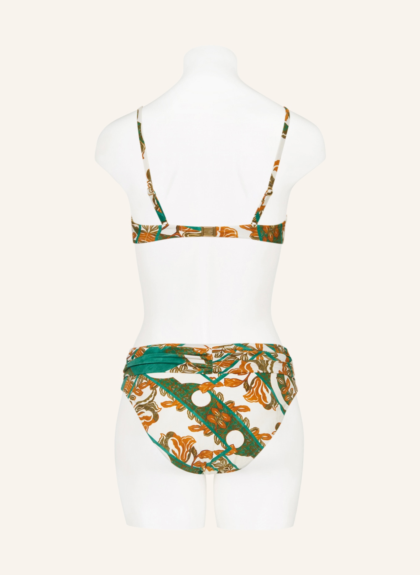 MARYAN MEHLHORN Underwired bikini top PERCEPTIONS, Color: ECRU/ GREEN/ COGNAC (Image 3)