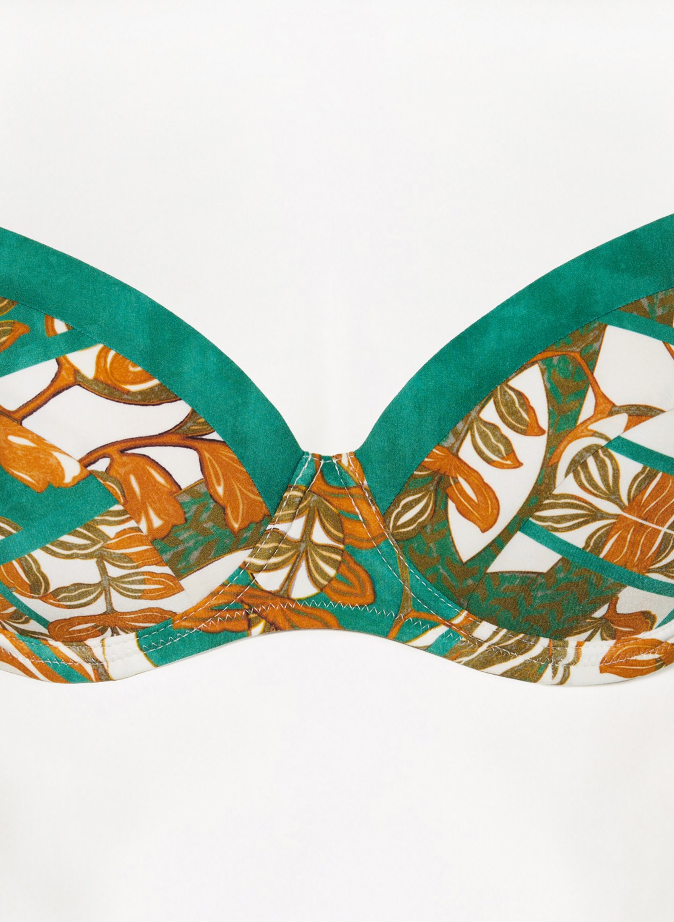MARYAN MEHLHORN Bügel-Bikini-Top PERCEPTIONS, Farbe: ECRU/ GRÜN/ COGNAC (Bild 4)