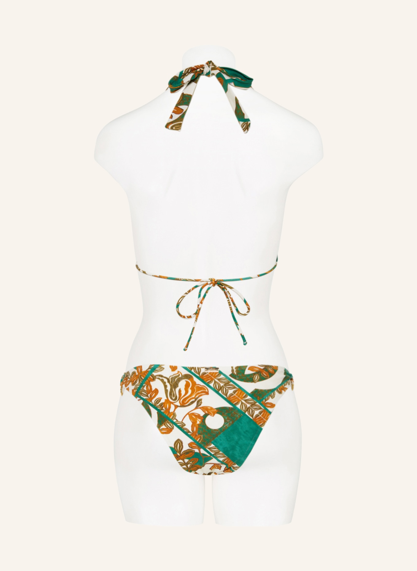 MARYAN MEHLHORN Brazilian bikini bottoms PERCEPTIONS, Color: ECRU/ GREEN/ COGNAC (Image 3)