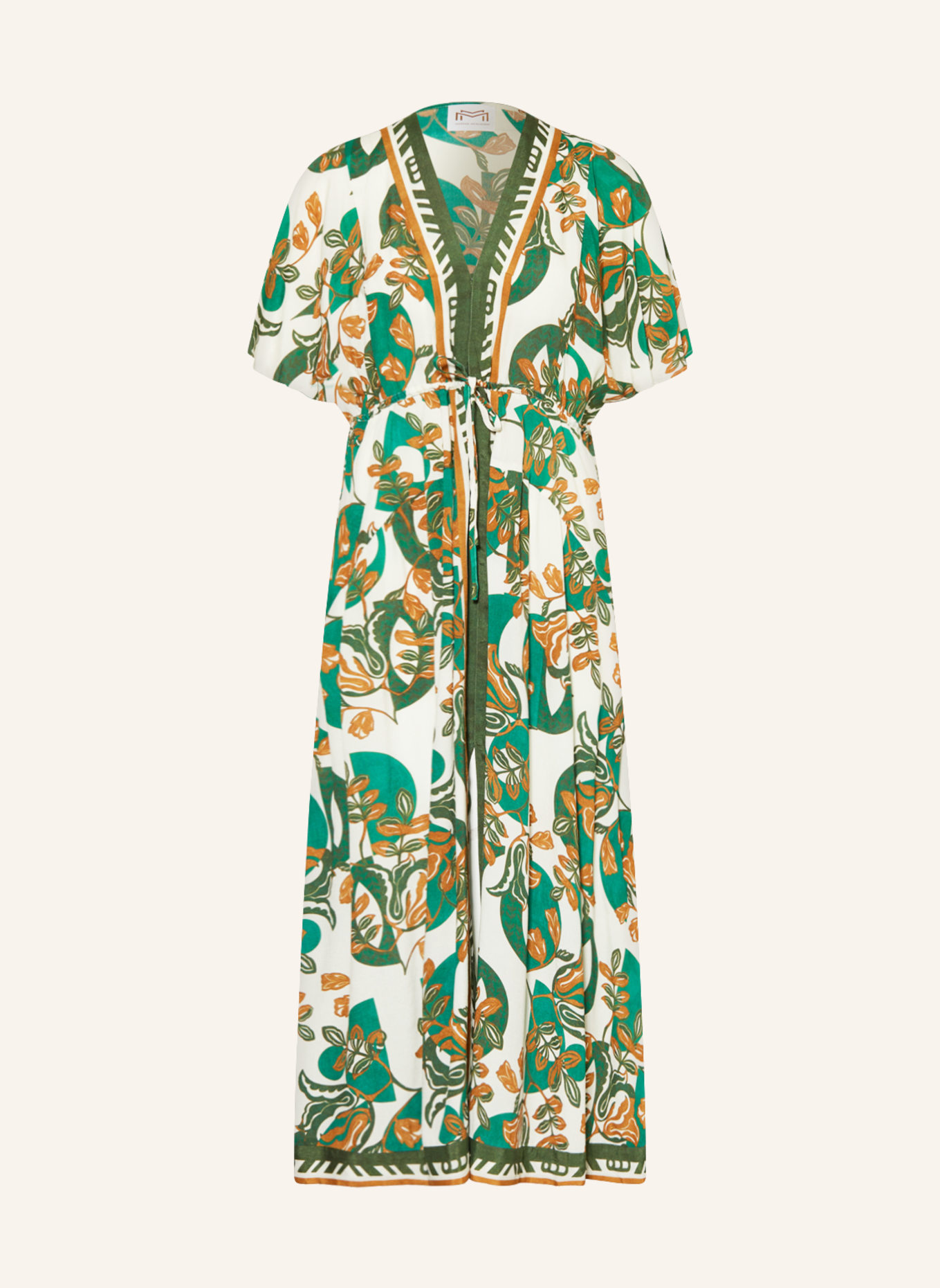 MARYAN MEHLHORN Kimono PERCEPTIONS, Color: WHITE/ GREEN/ COGNAC (Image 1)